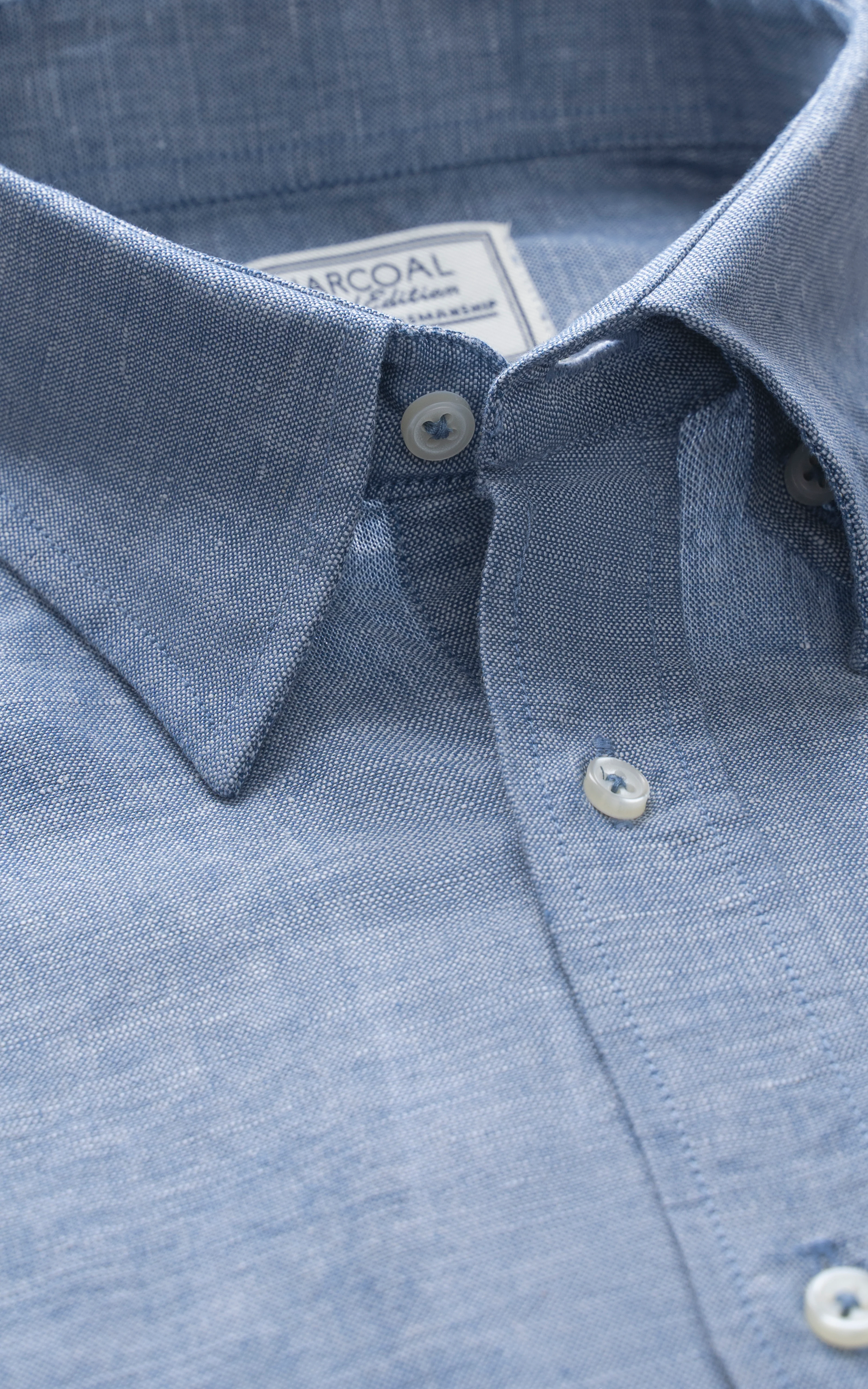 SMART FIT LINEN LIMITED EDITION SHIRT BLUE MELANGE - Image 2