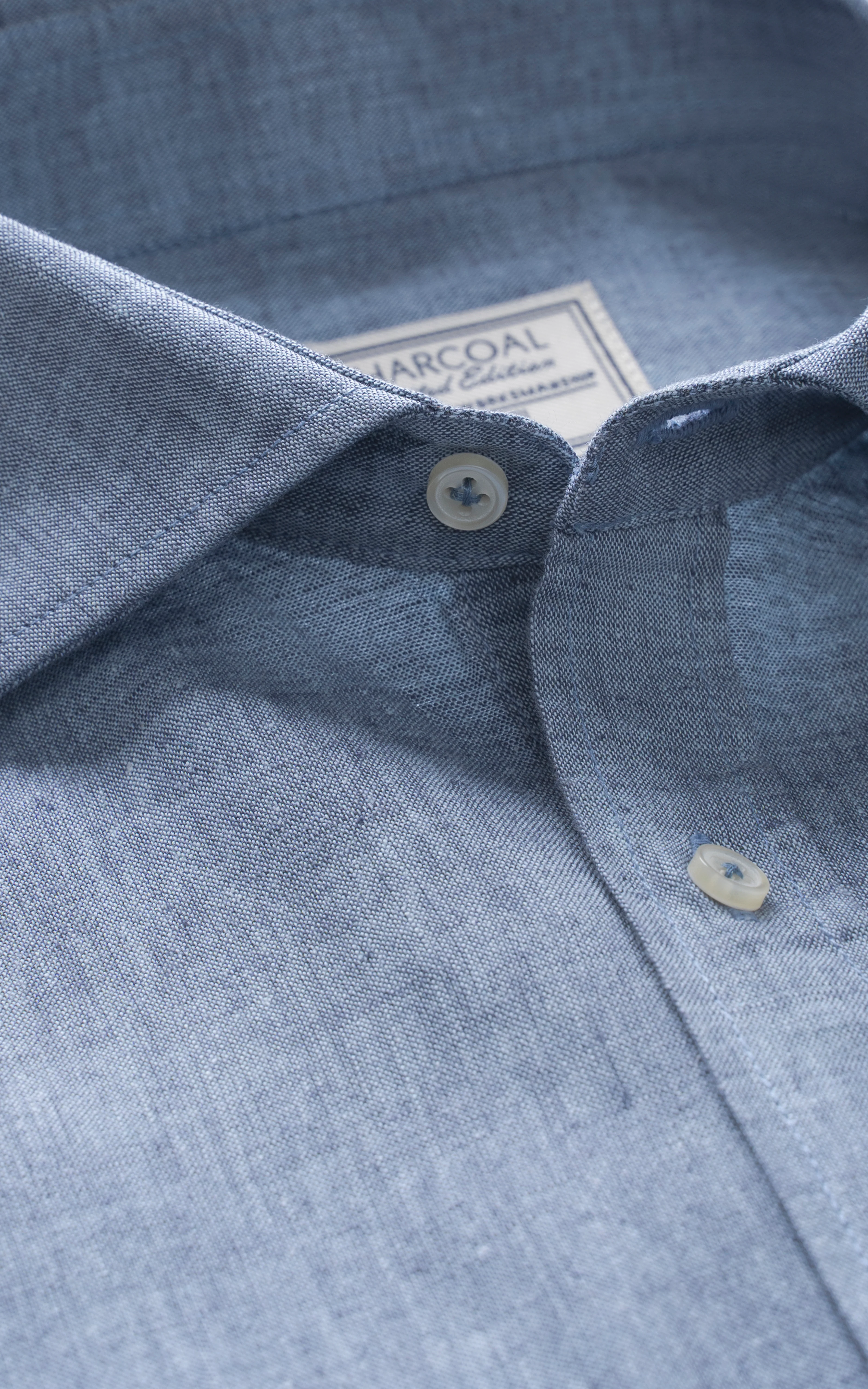 SMART FIT LINEN LIMITED EDITION SHIRT BLUE MILANGE - Image 2