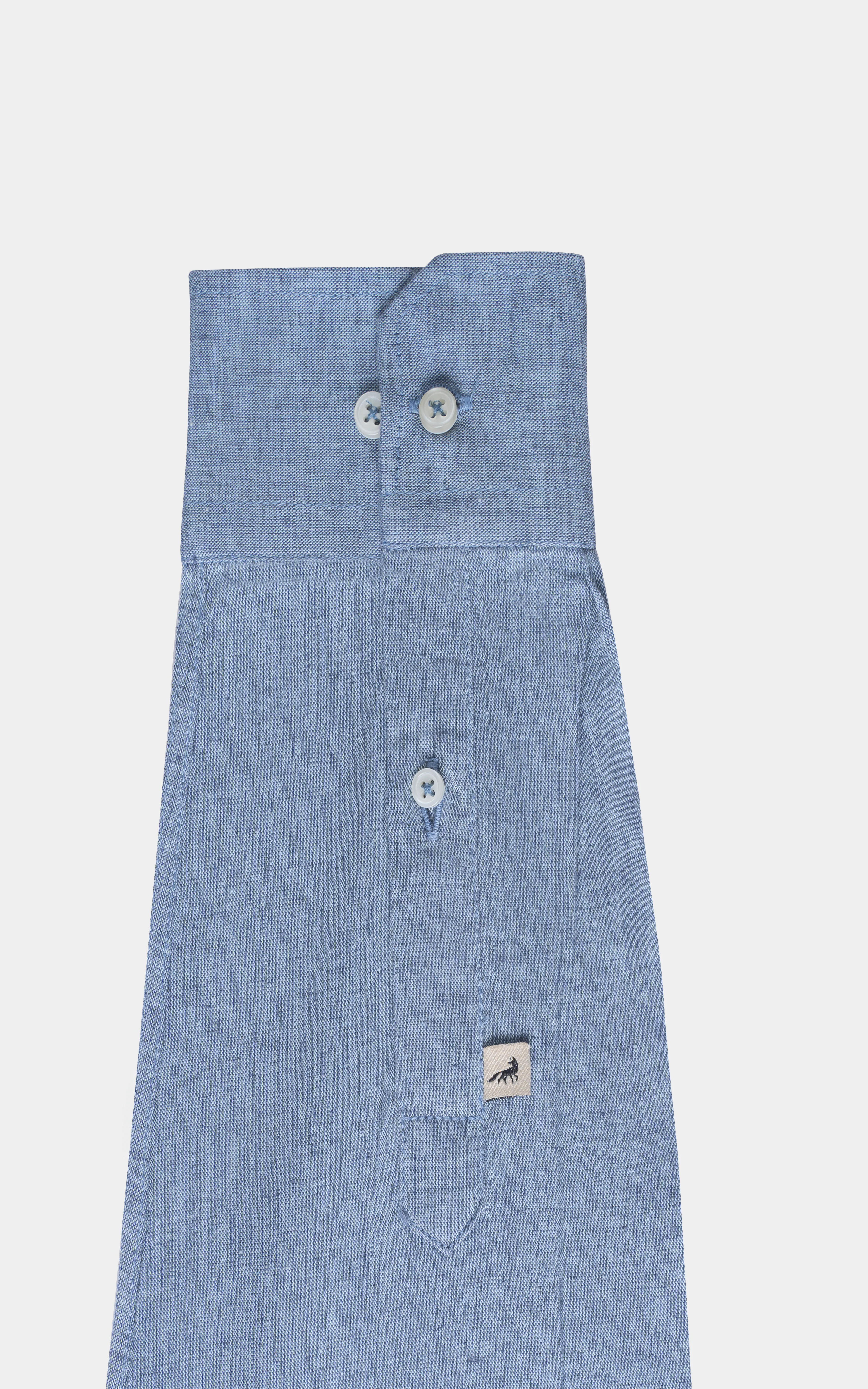 SMART FIT LINEN LIMITED EDITION SHIRT BLUE MILANGE - Image 4