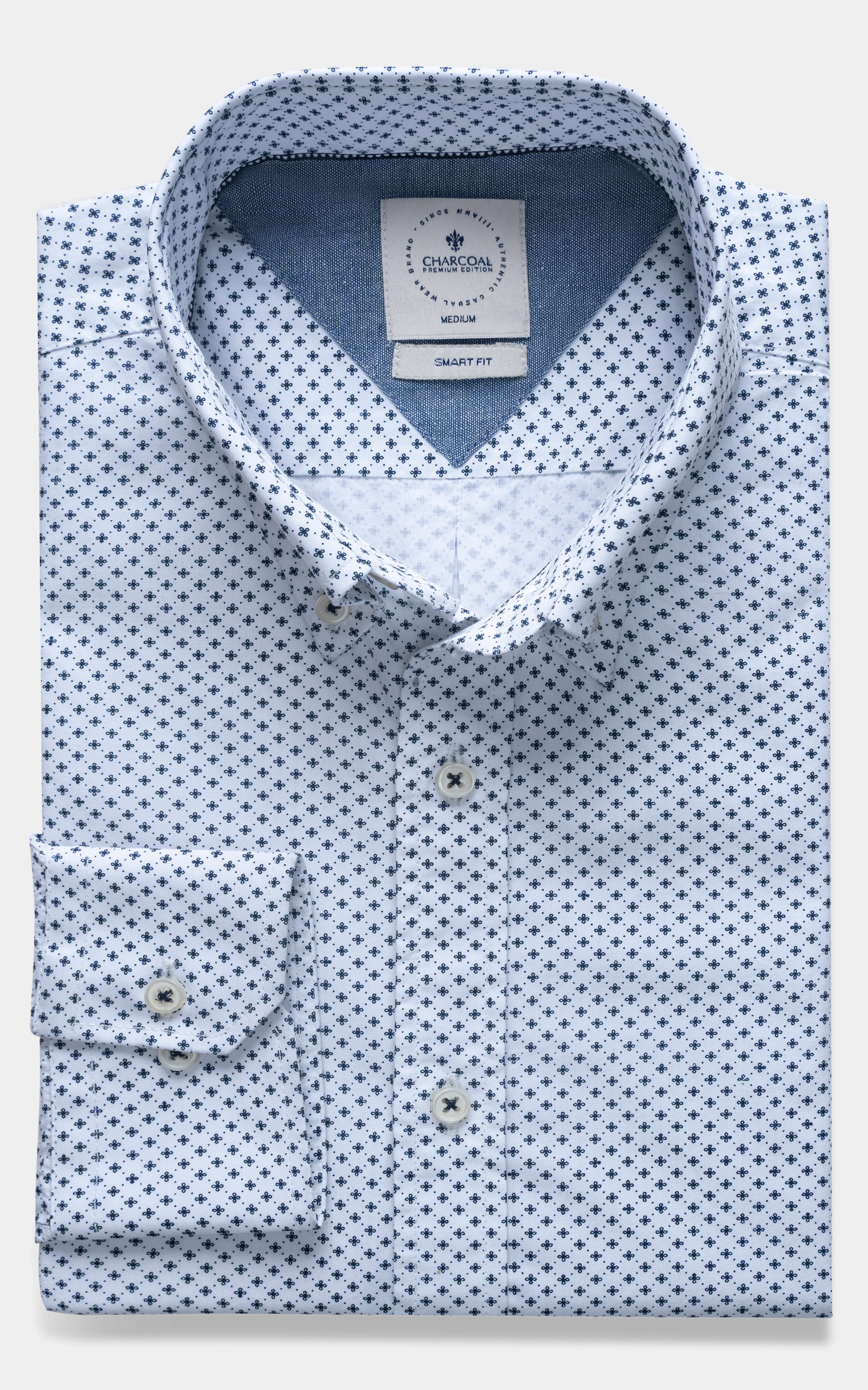 SMART FIT SHIRT WHITE PRINTED