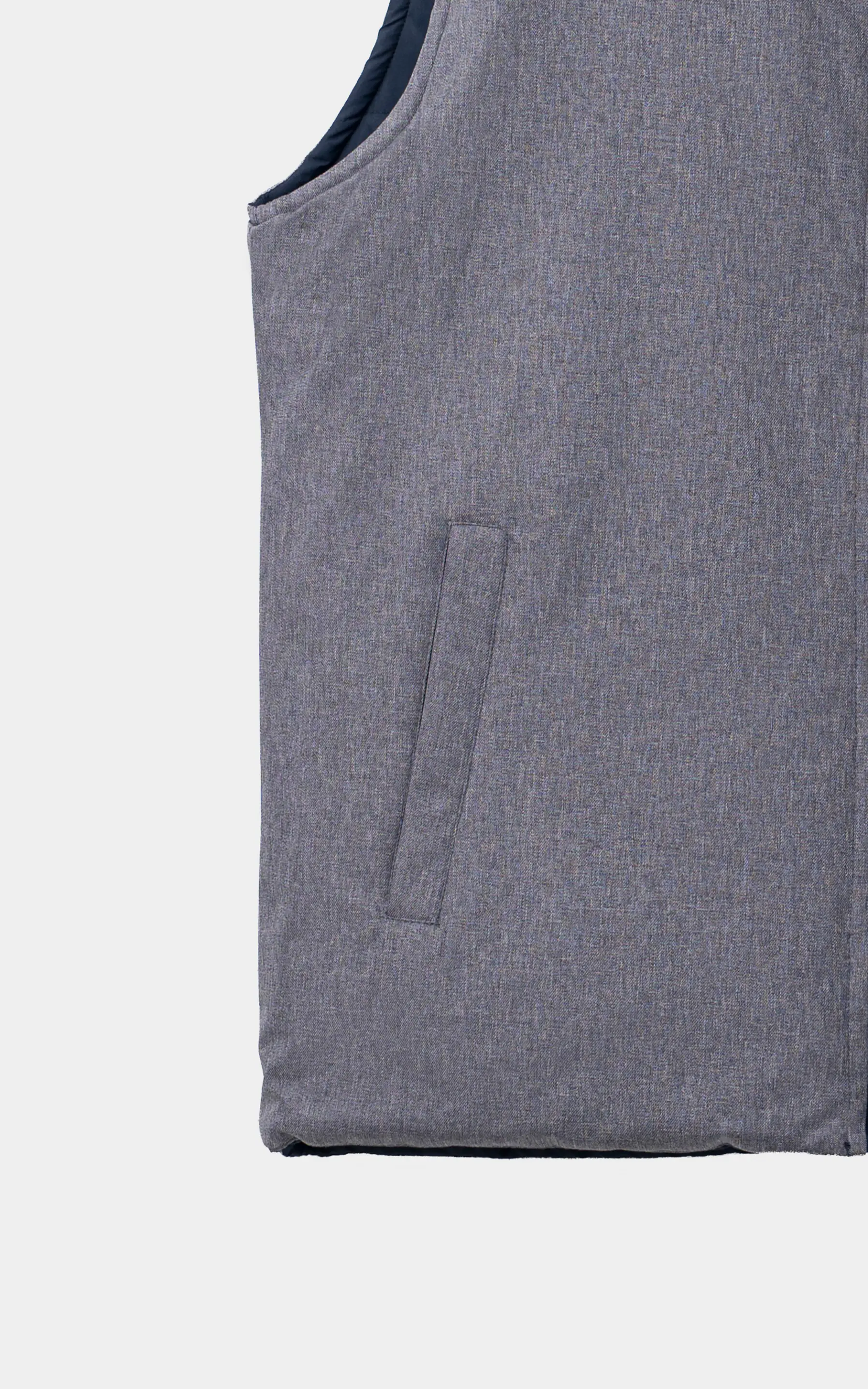 SMART FIT SLEEVELESS REVERSIBLE JACKET NAVY GREY MELANGE - Image 5