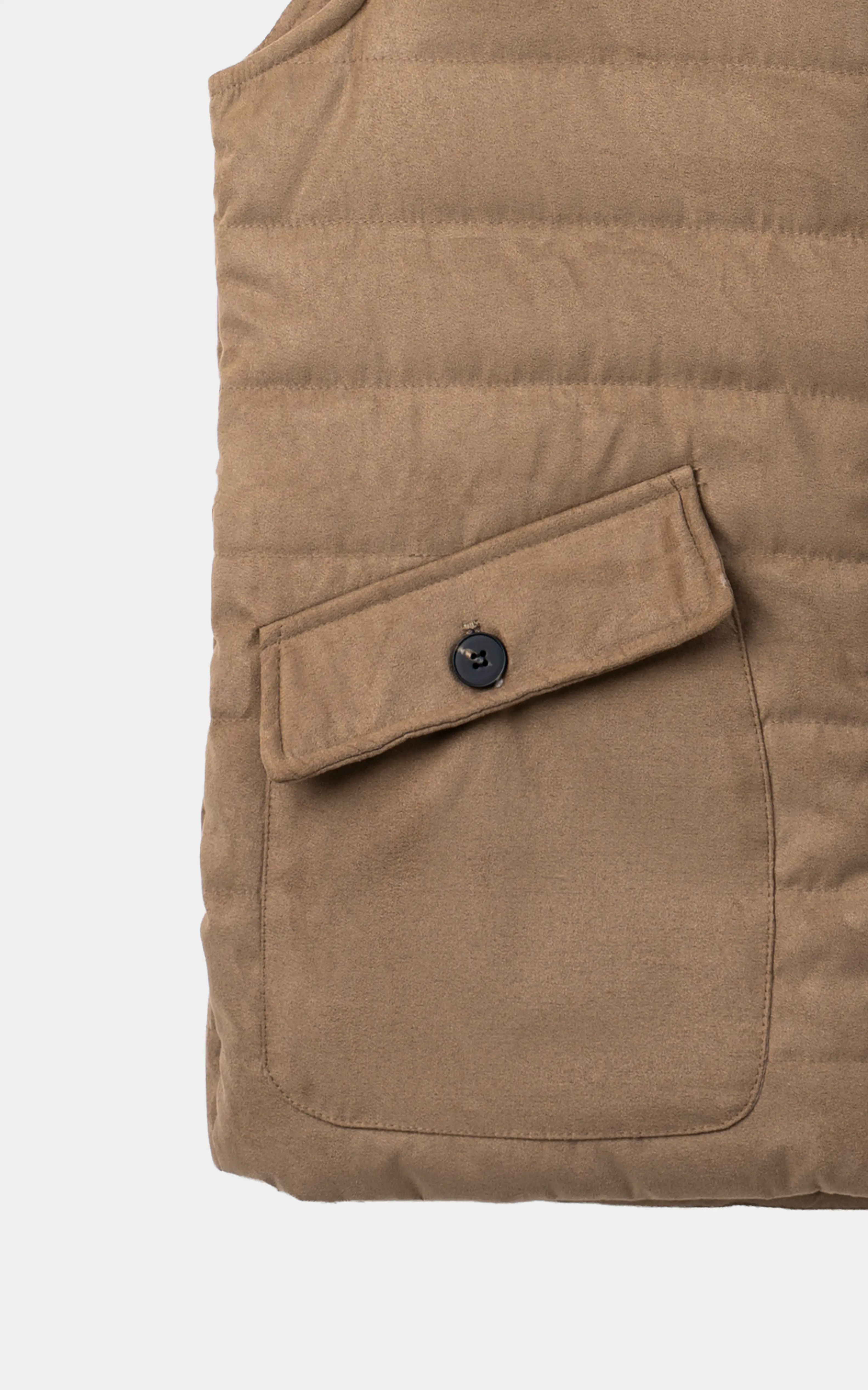 SMART FIT SLEEVELESS SUEDE JACKET BEIGE - Image 3