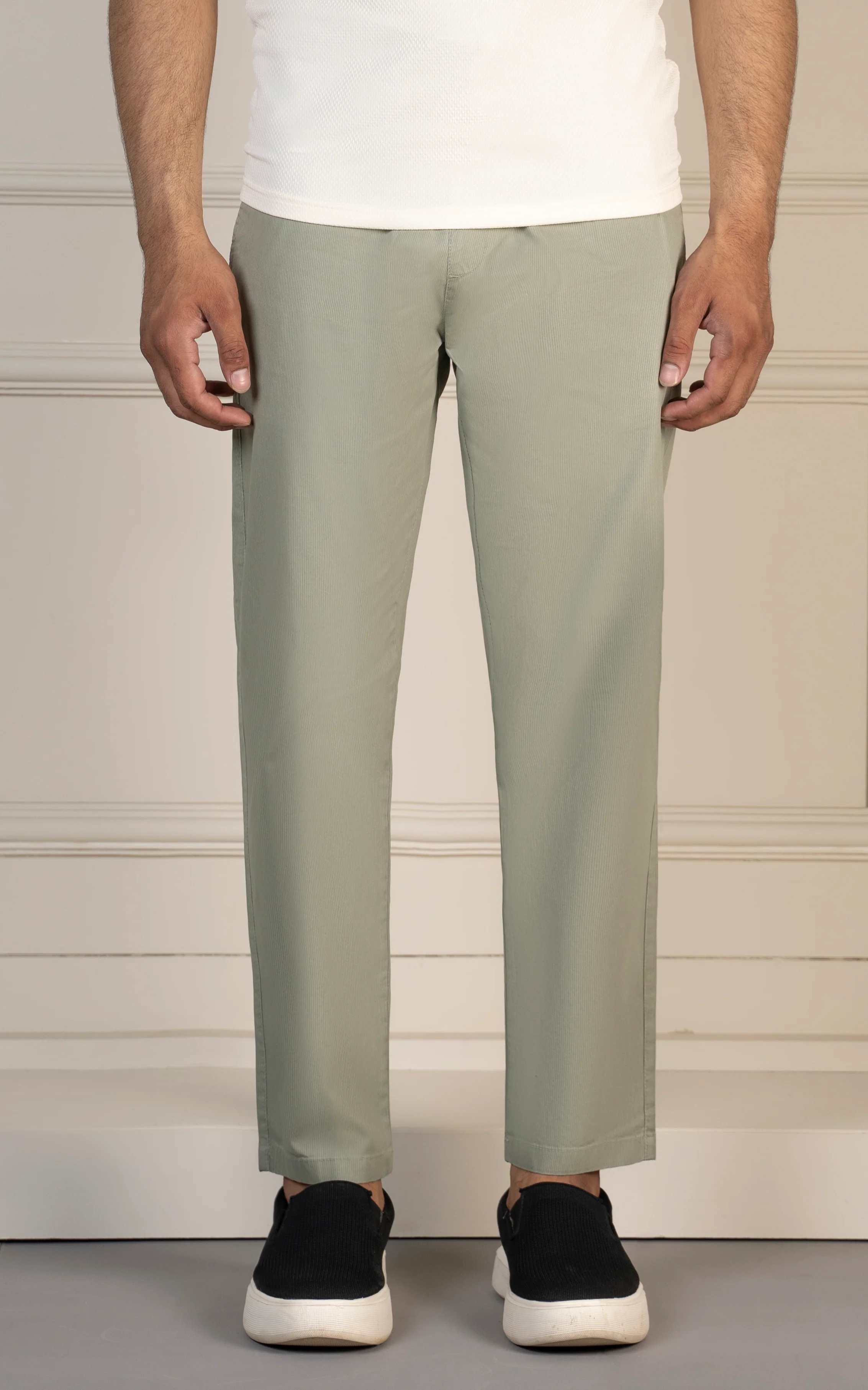 SMART FIT TEXTURED JOGGER TROUSER LIGHT OLIVE - Image 2