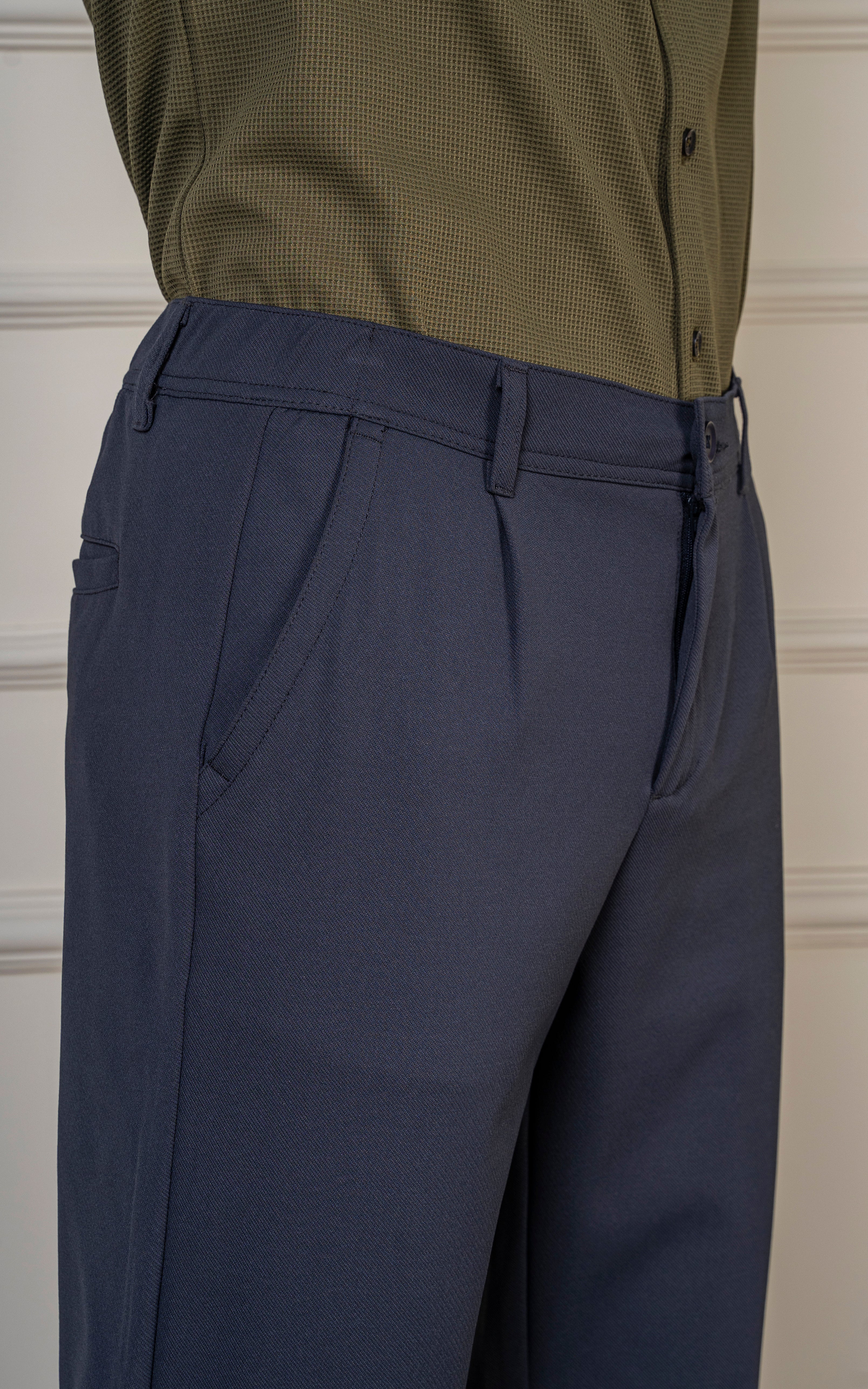 SMART FIT TEXTURED JOGGER TROUSER NAVY - Image 3