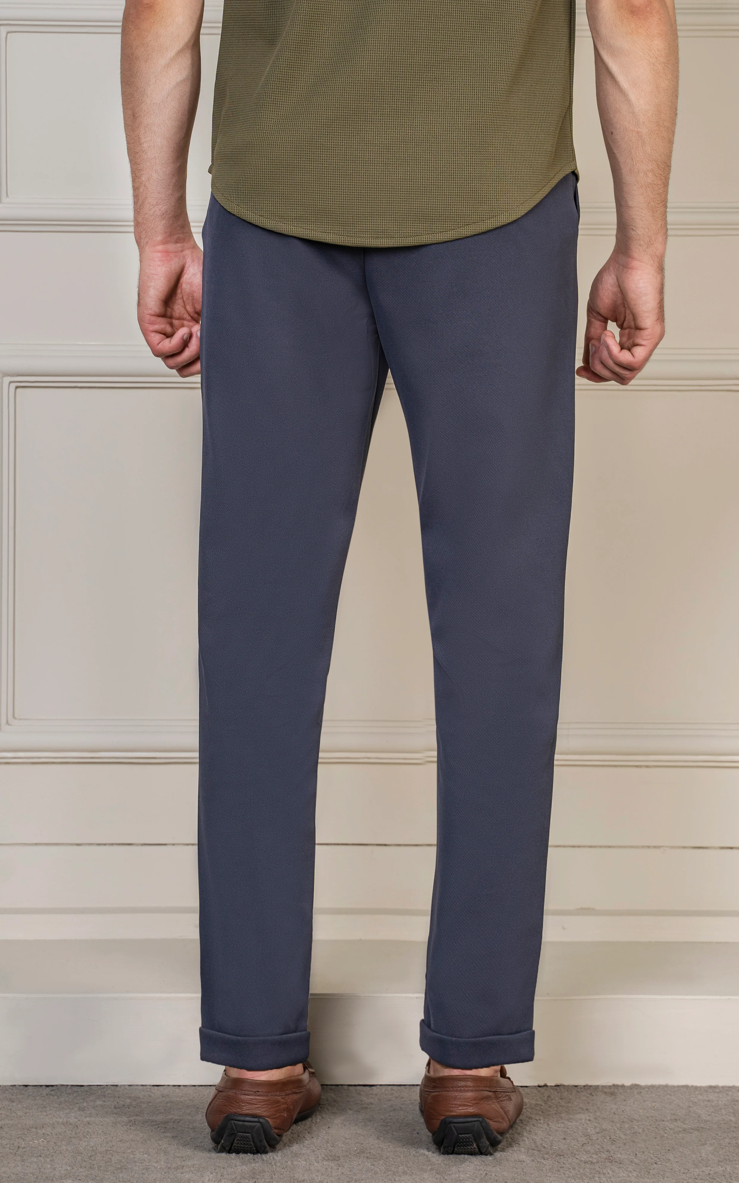 SMART FIT TEXTURED JOGGER TROUSER NAVY - Image 4