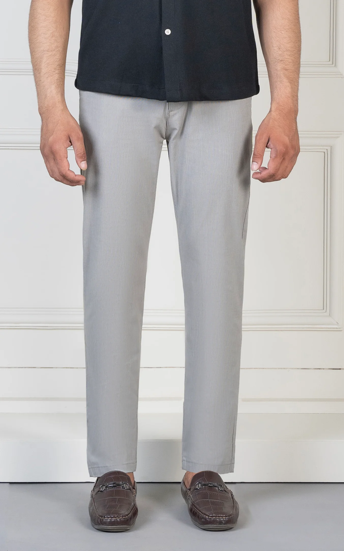 SMART FIT TEXTURED PANT LIGHT GREY - Image 2