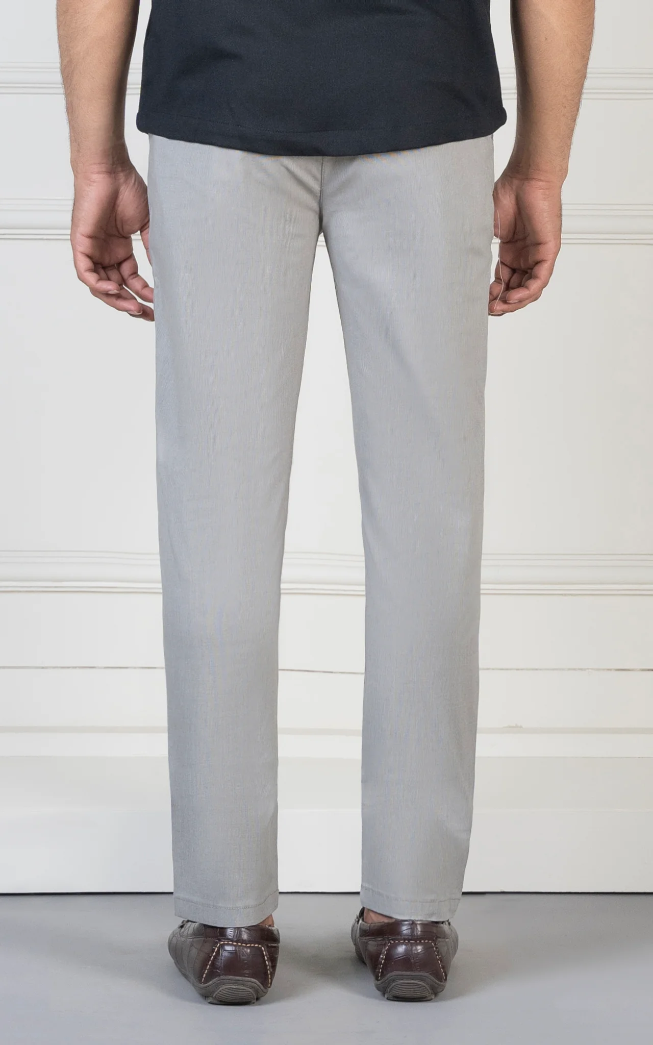 SMART FIT TEXTURED PANT LIGHT GREY - Image 3