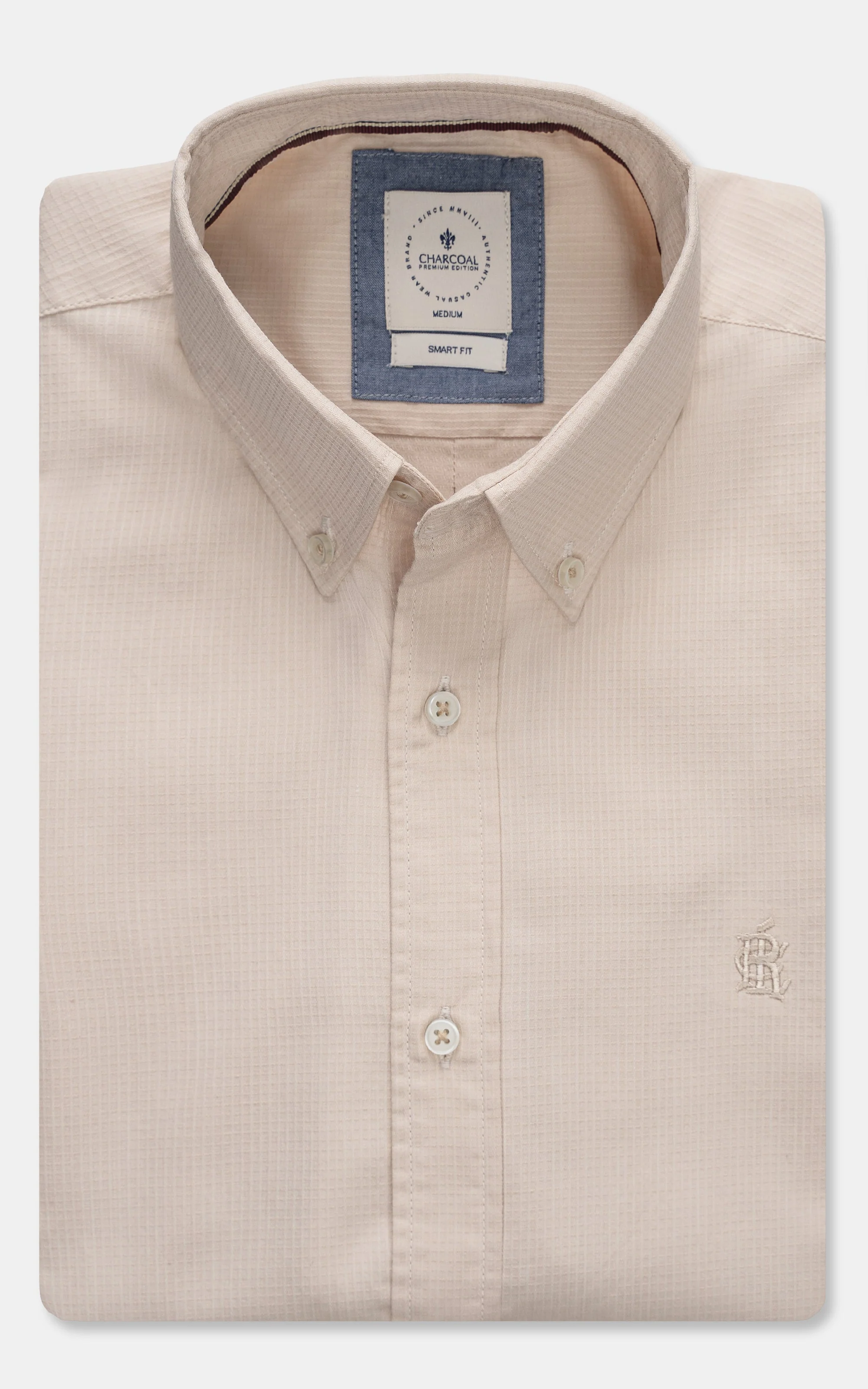 BUTTON DOWN COLLAR SMART SHIRT BEIGE - Image 9
