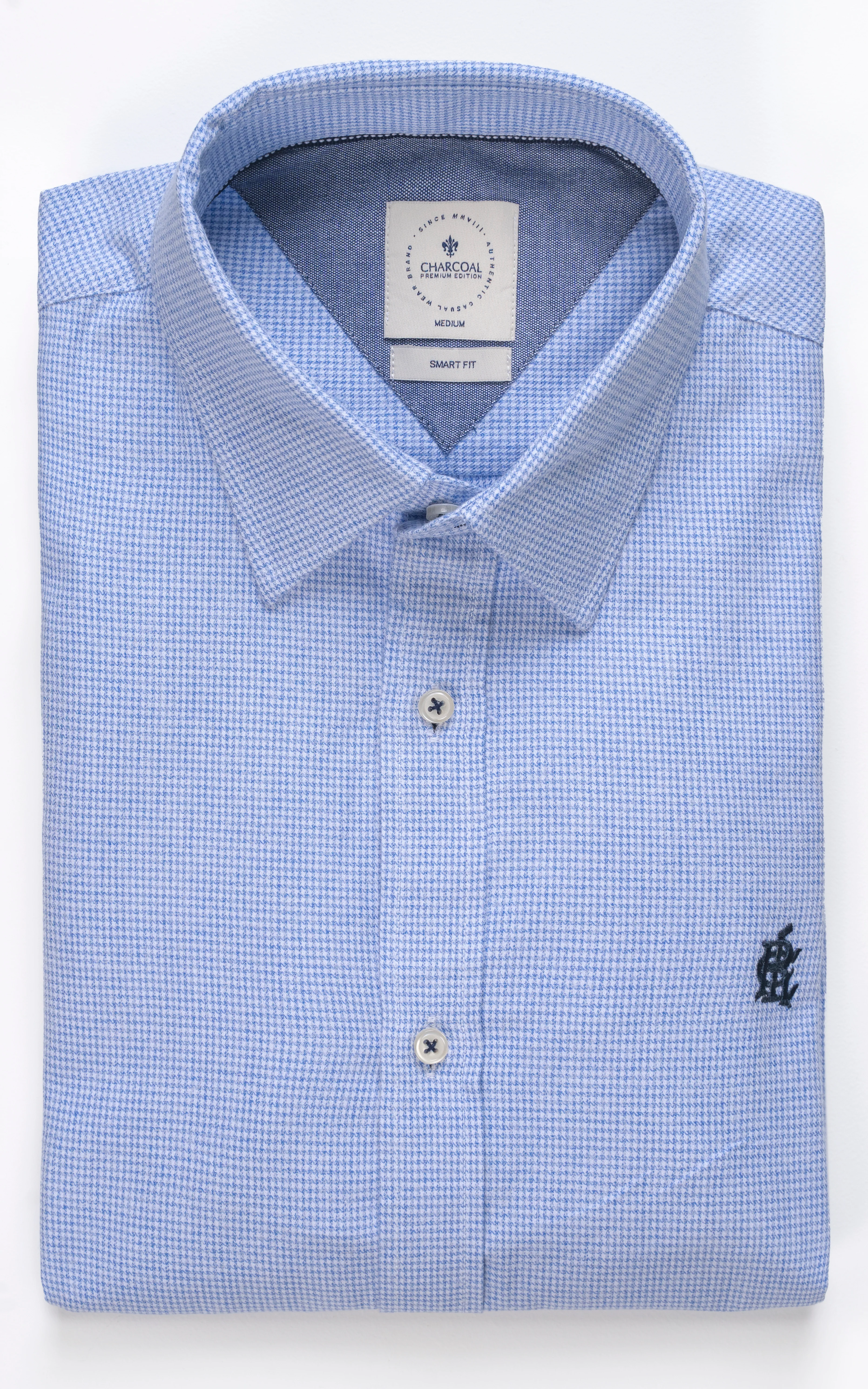 SMART SHIRT BONE COLLAR BLUE