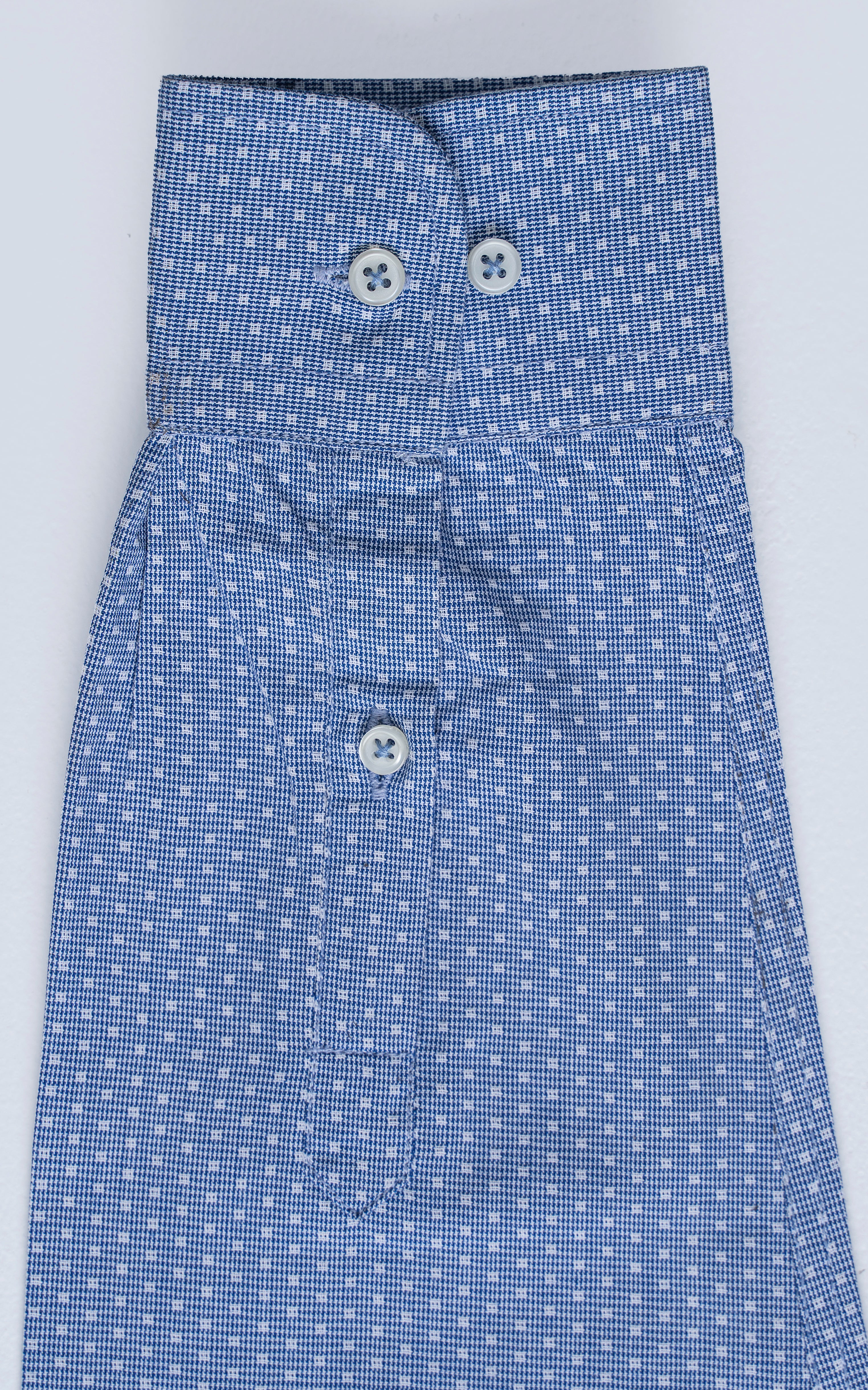 SMART SHIRT BUTTON DOWN COLLAR BLUE TEXTURED - Image 4