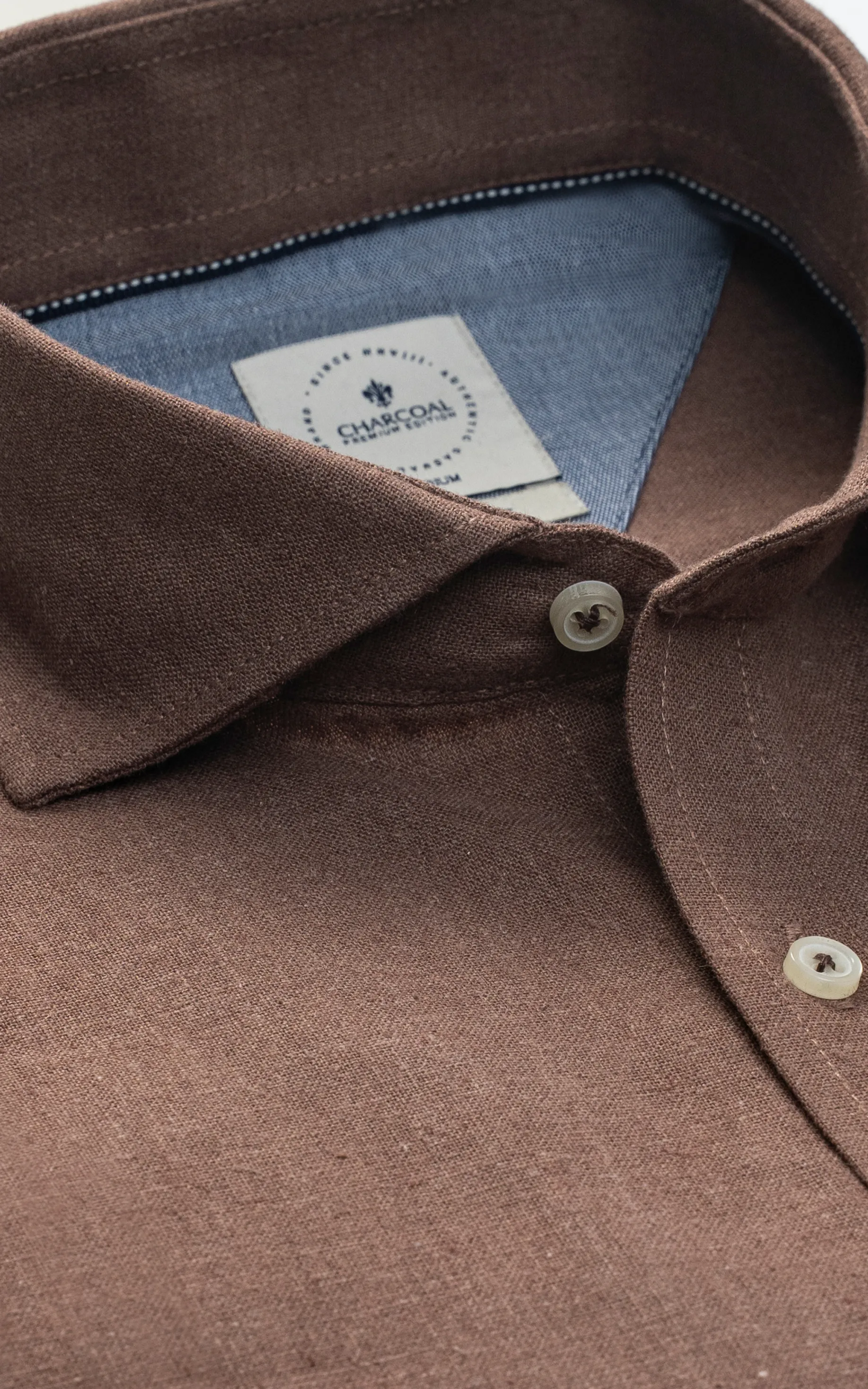 FRENCH COLLAR SMART SHIRT DARK KHAKI - Image 2