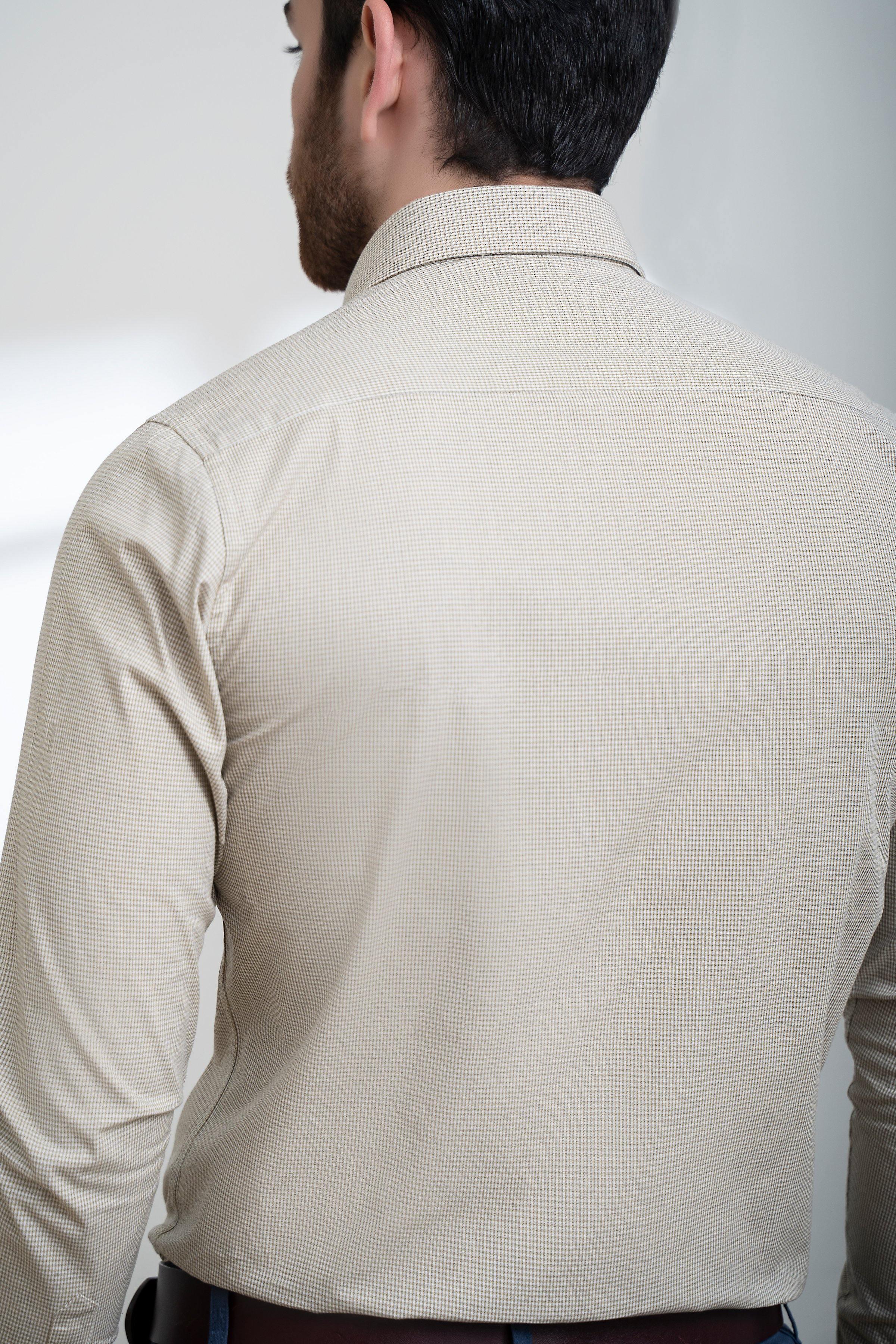 SMART SHIRT FULL SLEEVE FRENCH COLLAR LIGHT KHAKI - Image 3