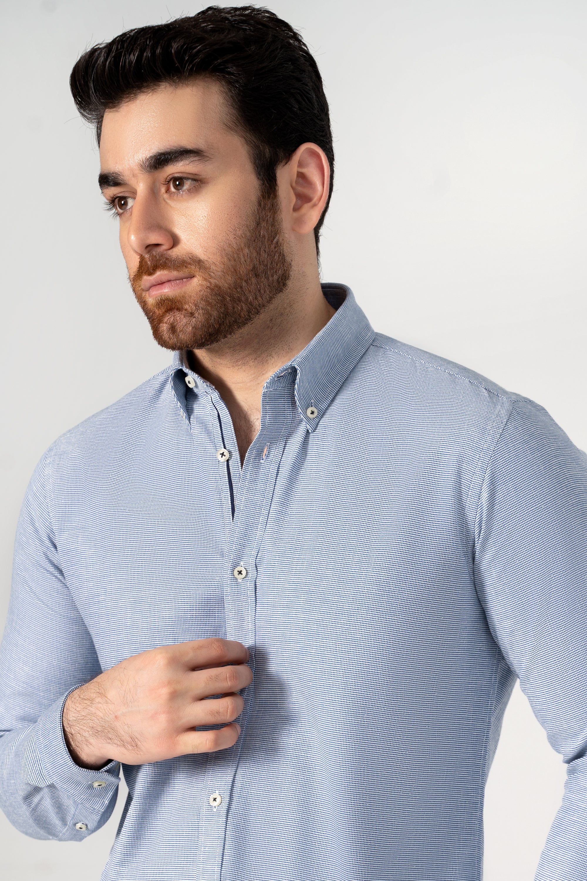 SMART SHIRT BLUE TEXTURED - Image 2