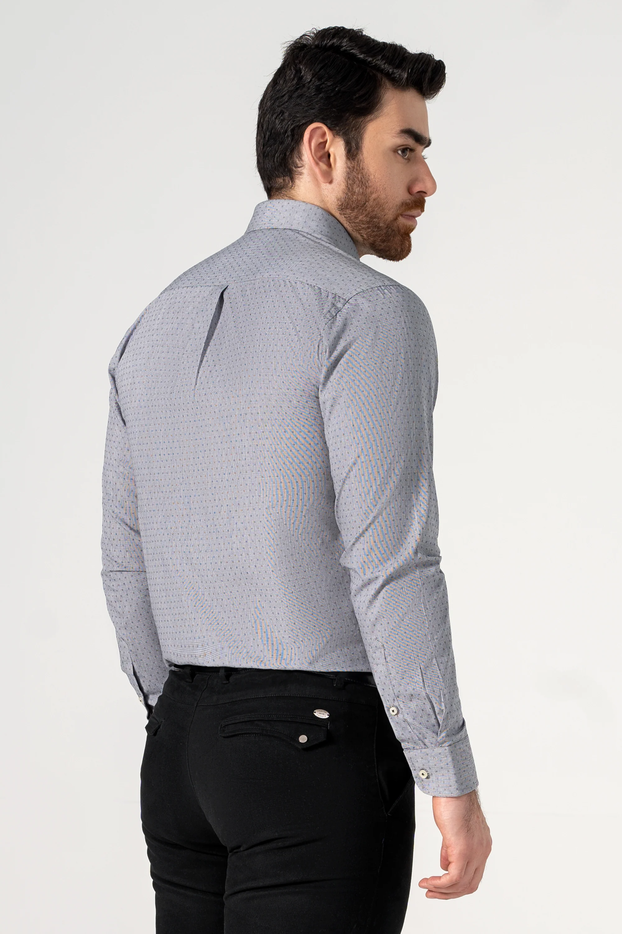 SMART SHIRT GREY TEXTURED - Image 4