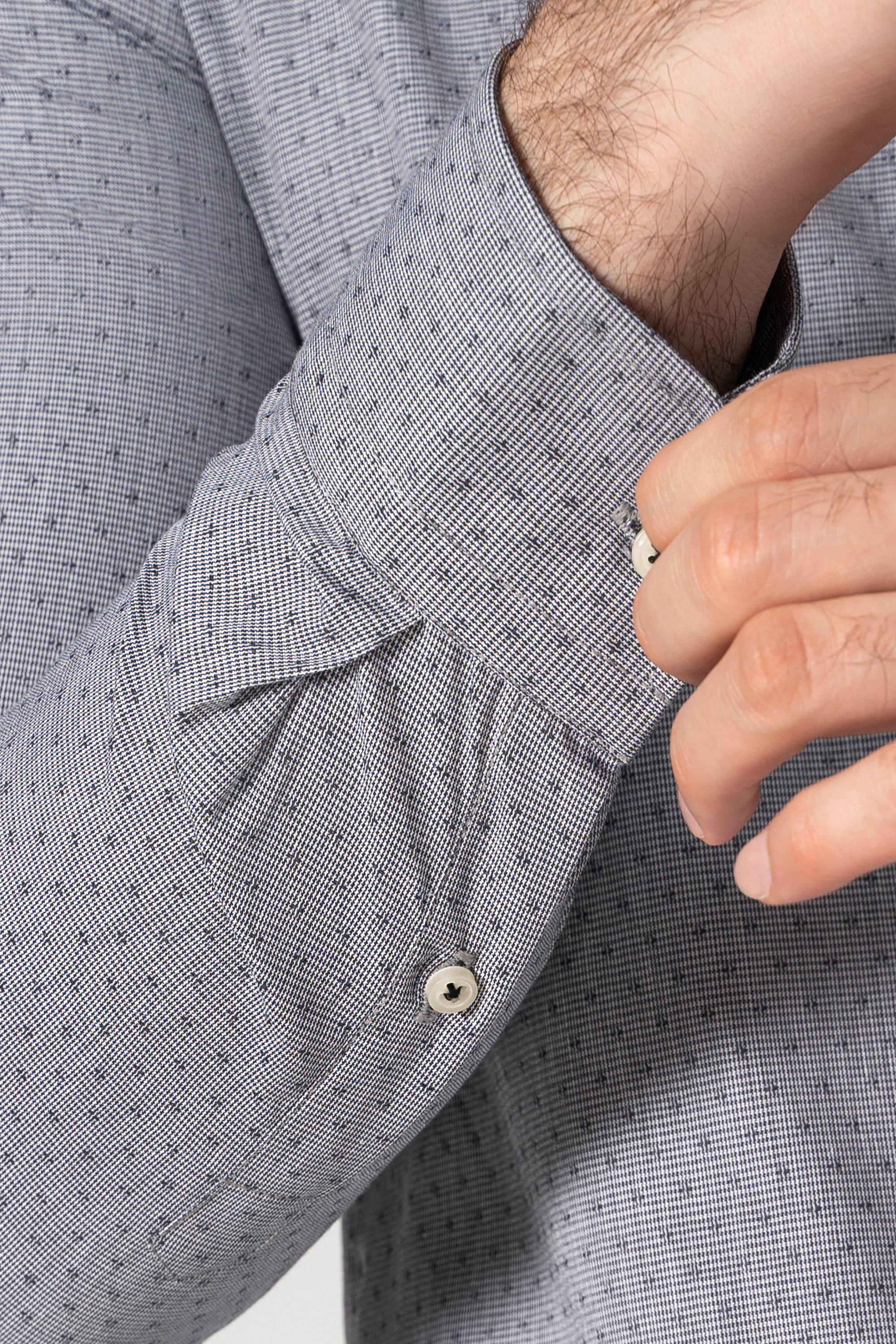 SMART SHIRT GREY TEXTURED - Image 6