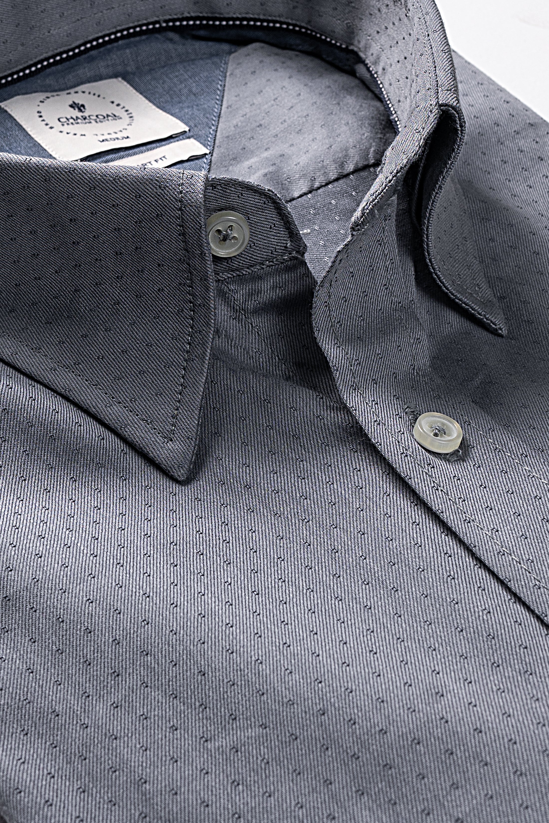 SMART SHIRT GREY TEXTURED - Image 2