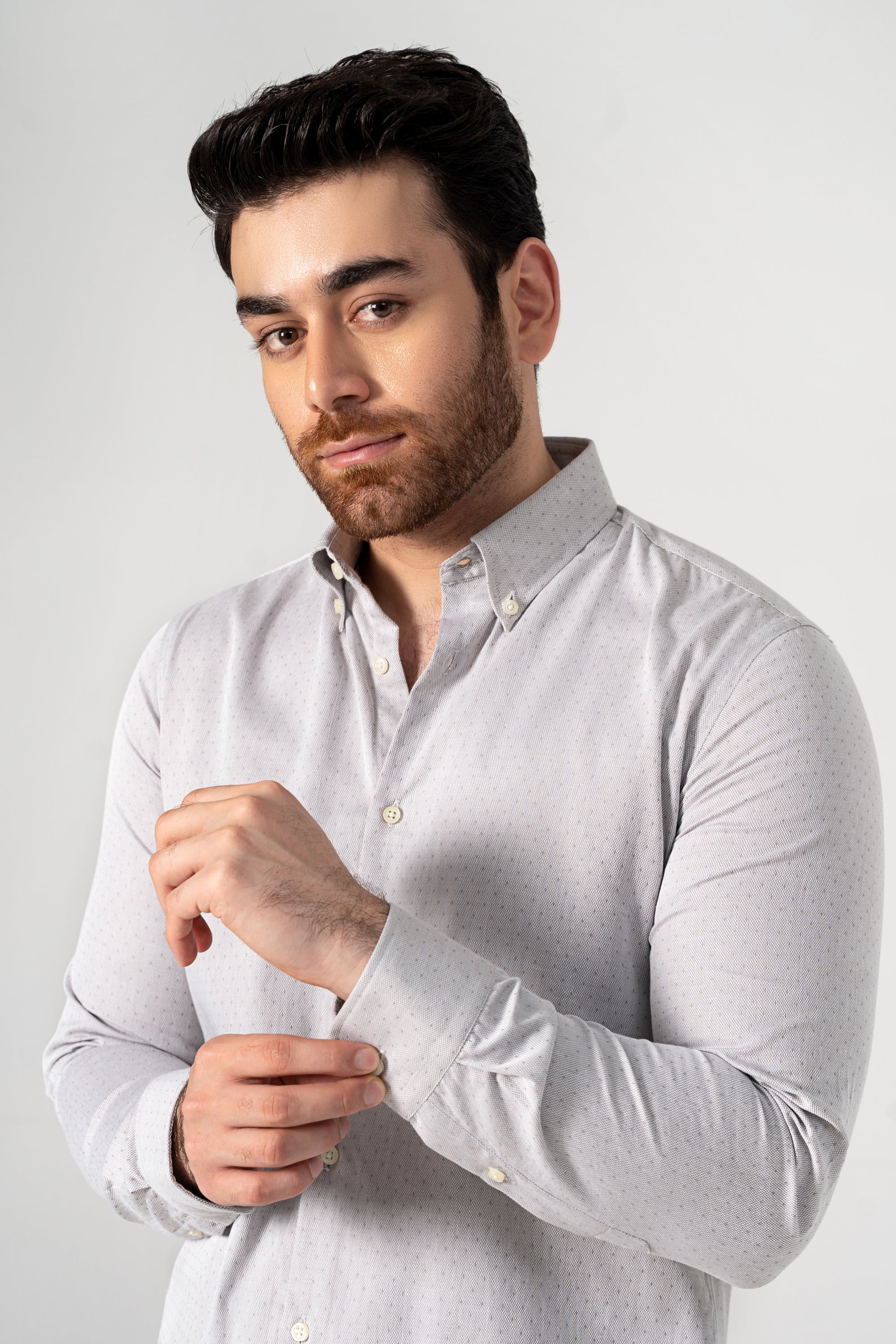 SMART SHIRT LIGHT KHAKI TEXTURED - Image 4