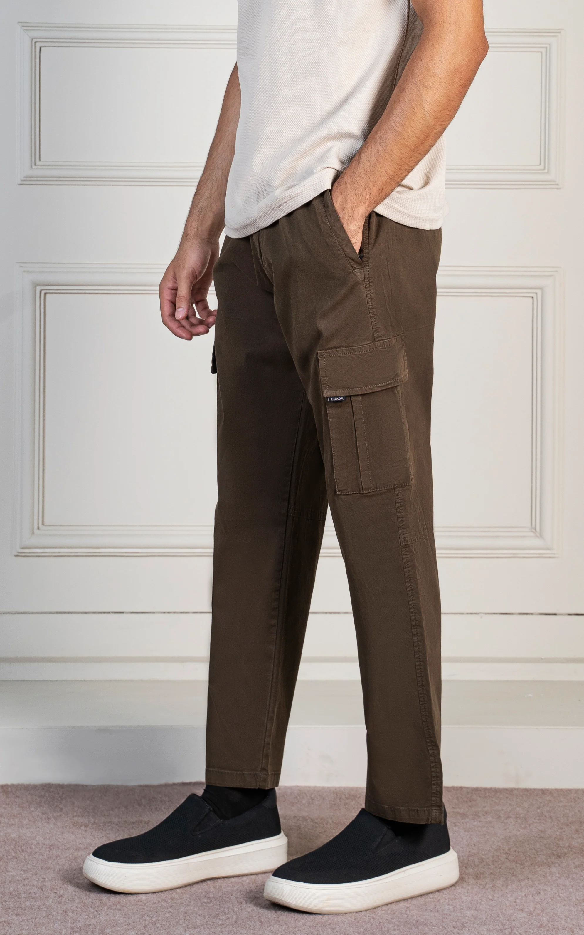 STRAIGHT FIT CARGO TROUSER DARK OLIVE