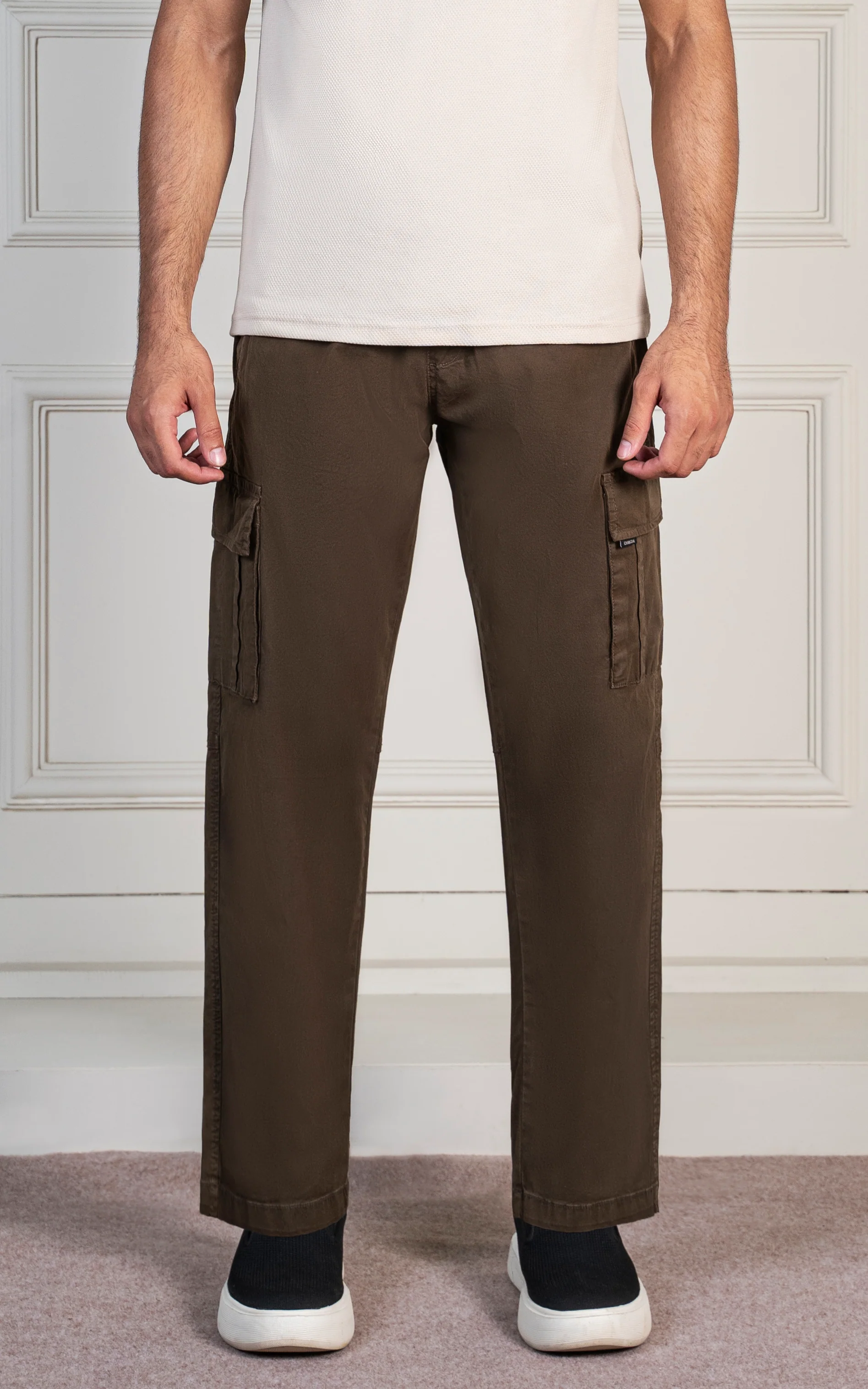 STRAIGHT FIT CARGO TROUSER DARK OLIVE - Image 2