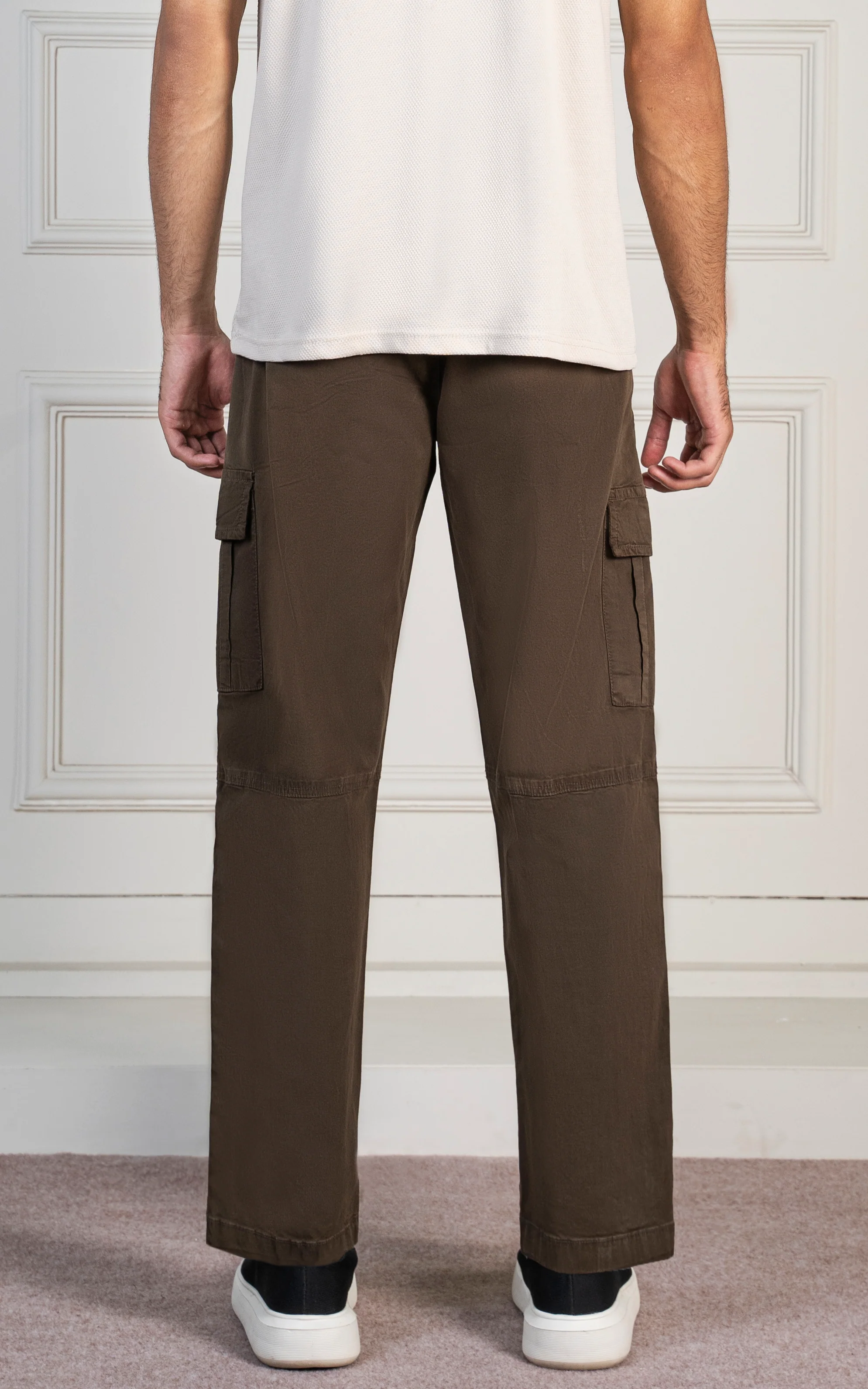 STRAIGHT FIT CARGO TROUSER DARK OLIVE - Image 4