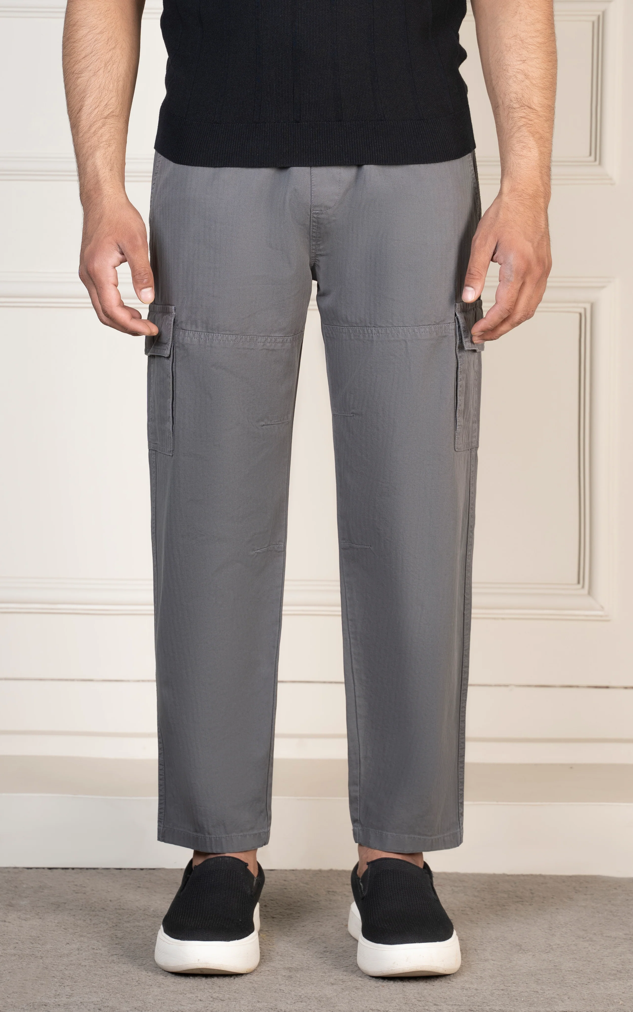 STRAIGHT FIT CARGO TROUSER GREY - Image 2