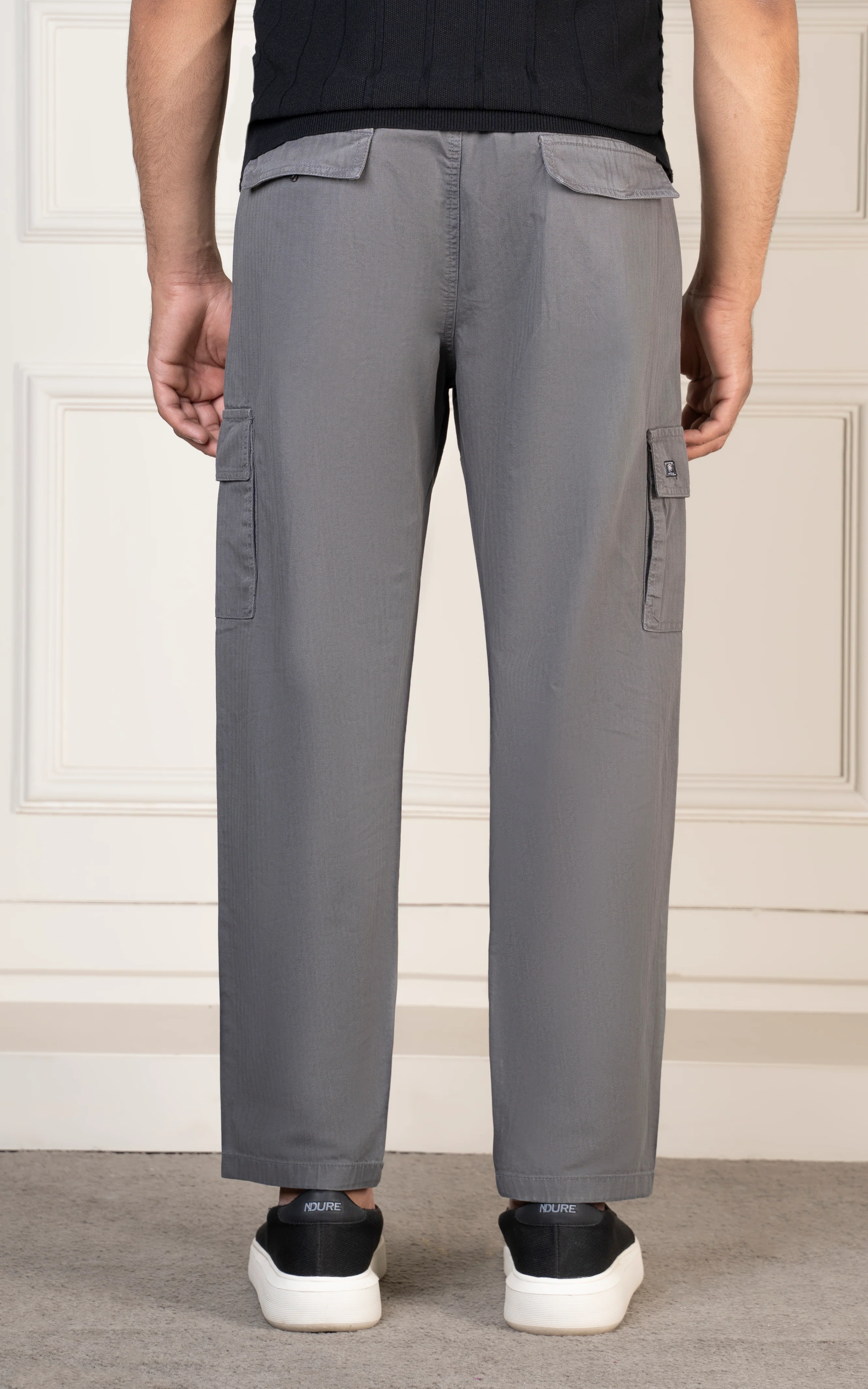 STRAIGHT FIT CARGO TROUSER GREY - Image 4