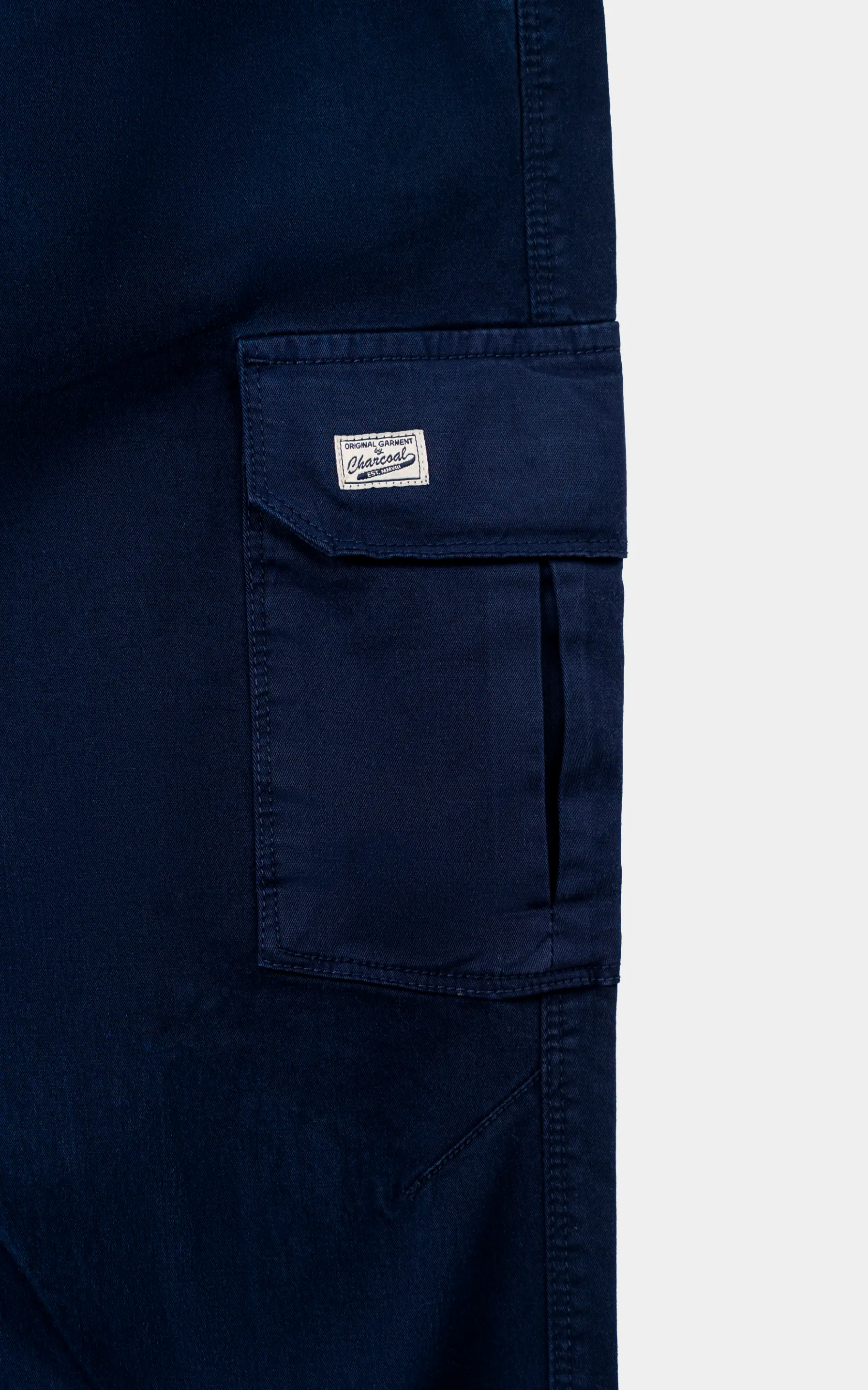 STRAIGHT FIT CARGO TROUSER NAVY - Image 2