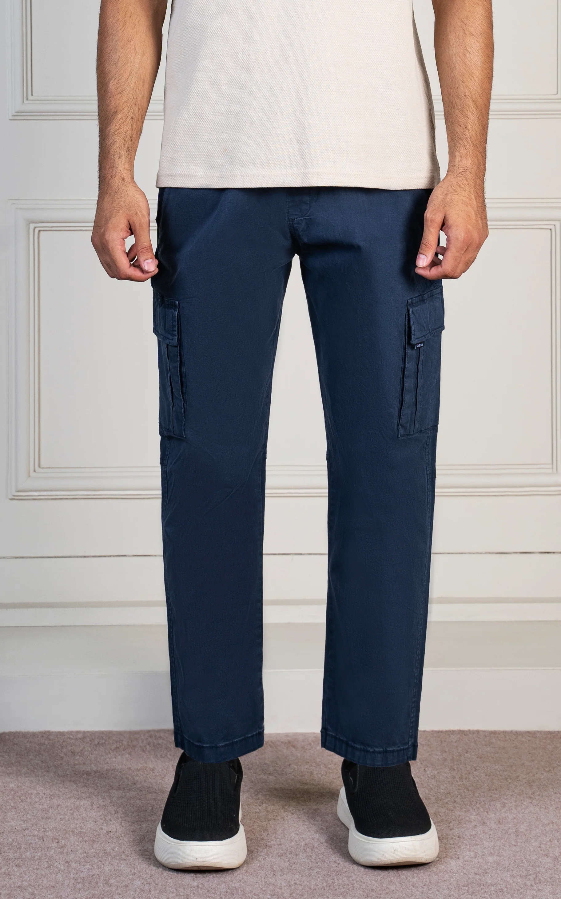 STRAIGHT FIT CARGO TROUSER NAVY - Image 2