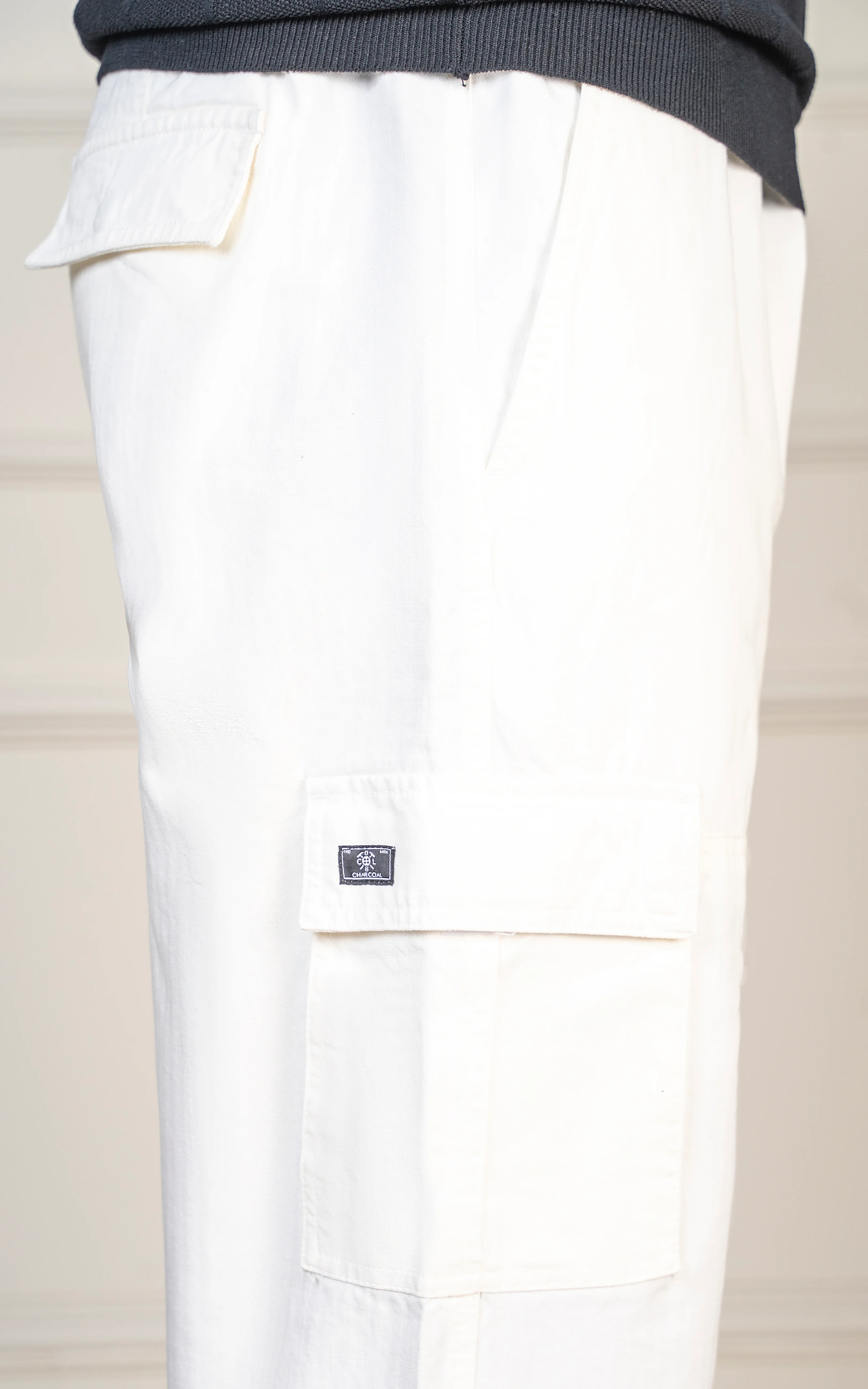 STRAIGHT FIT CARGO TROUSER WHITE - Image 3