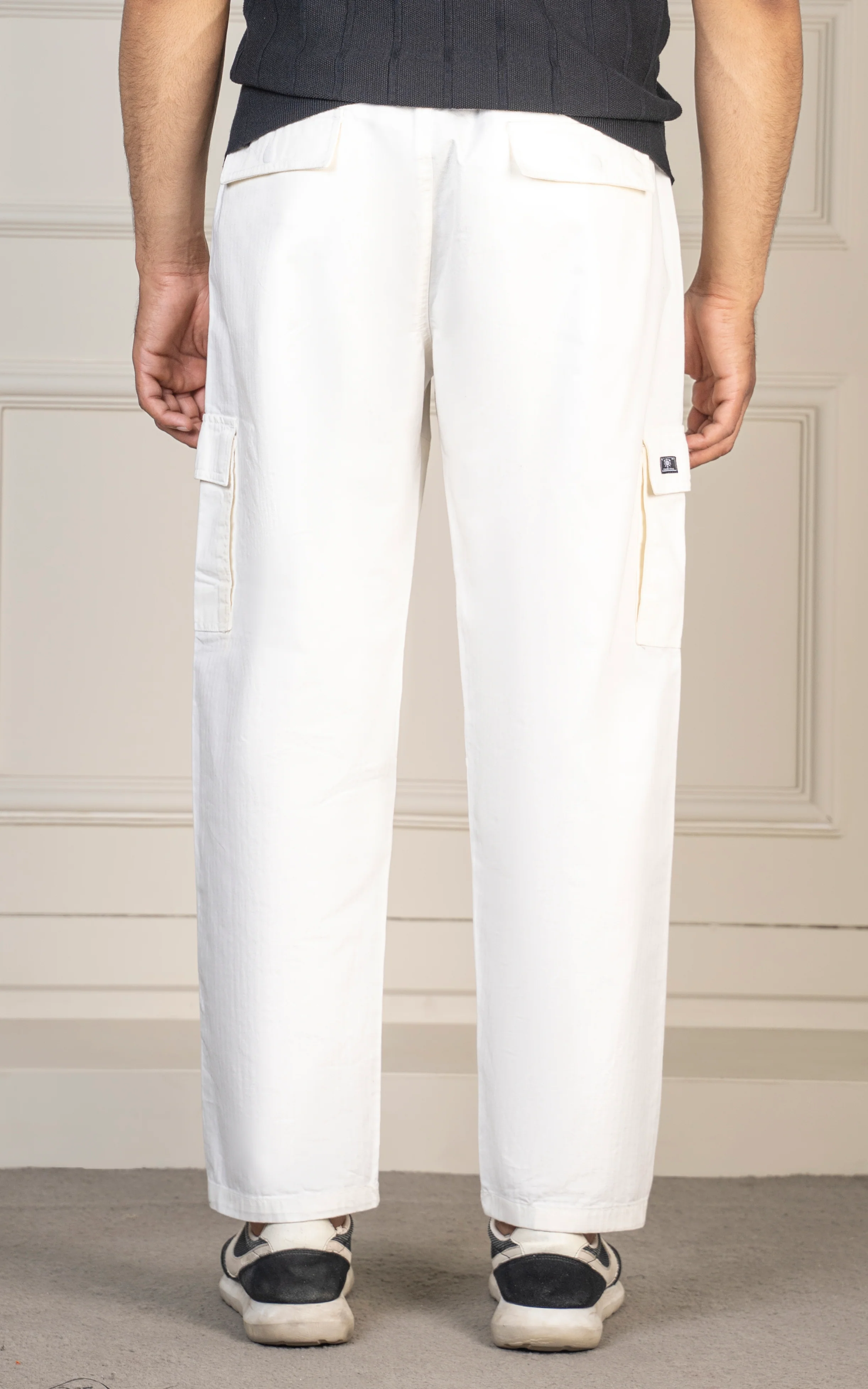 STRAIGHT FIT CARGO TROUSER WHITE - Image 5