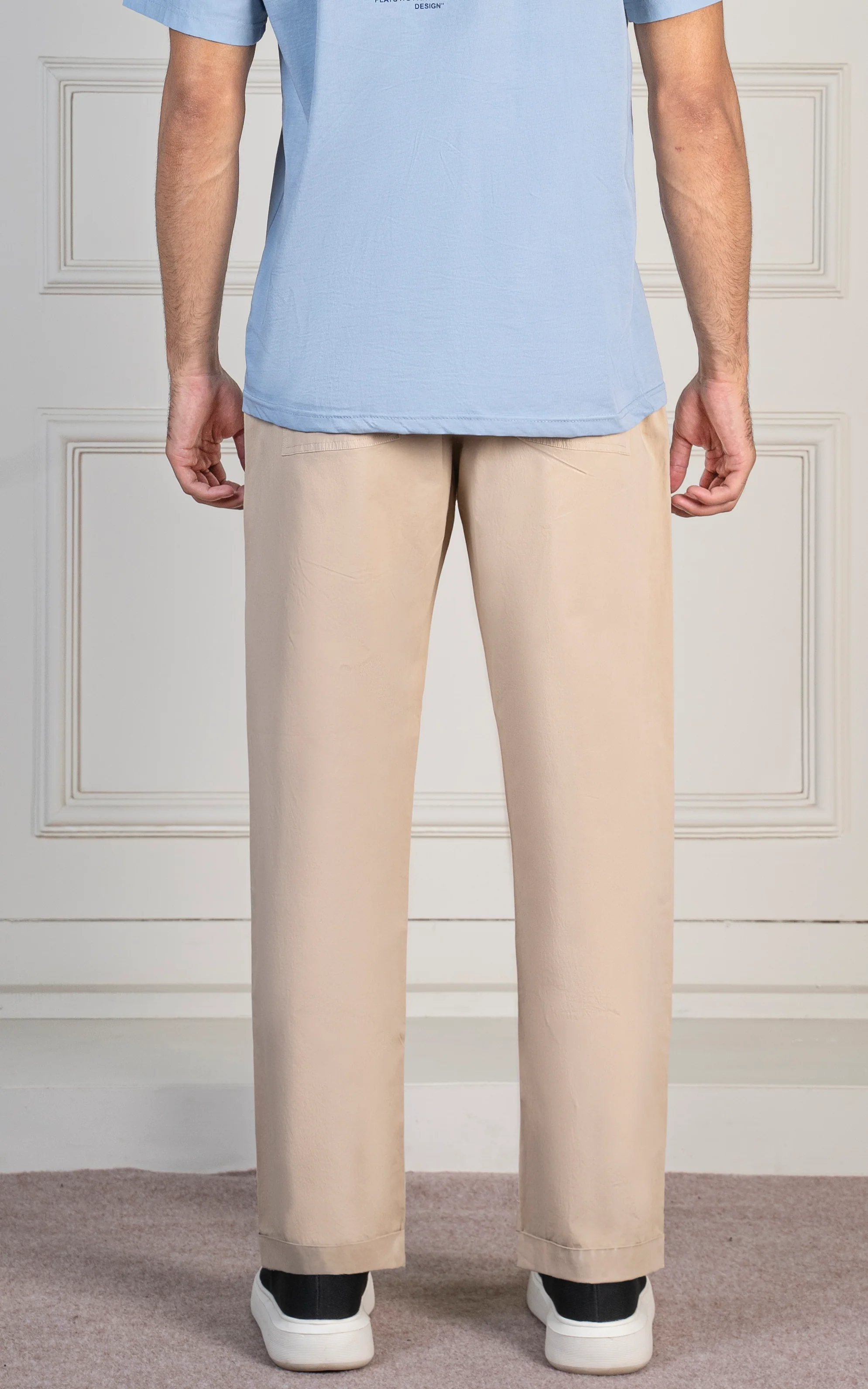 STRAIGHT FIT JOGGER TROUSER BEIGE - Image 5