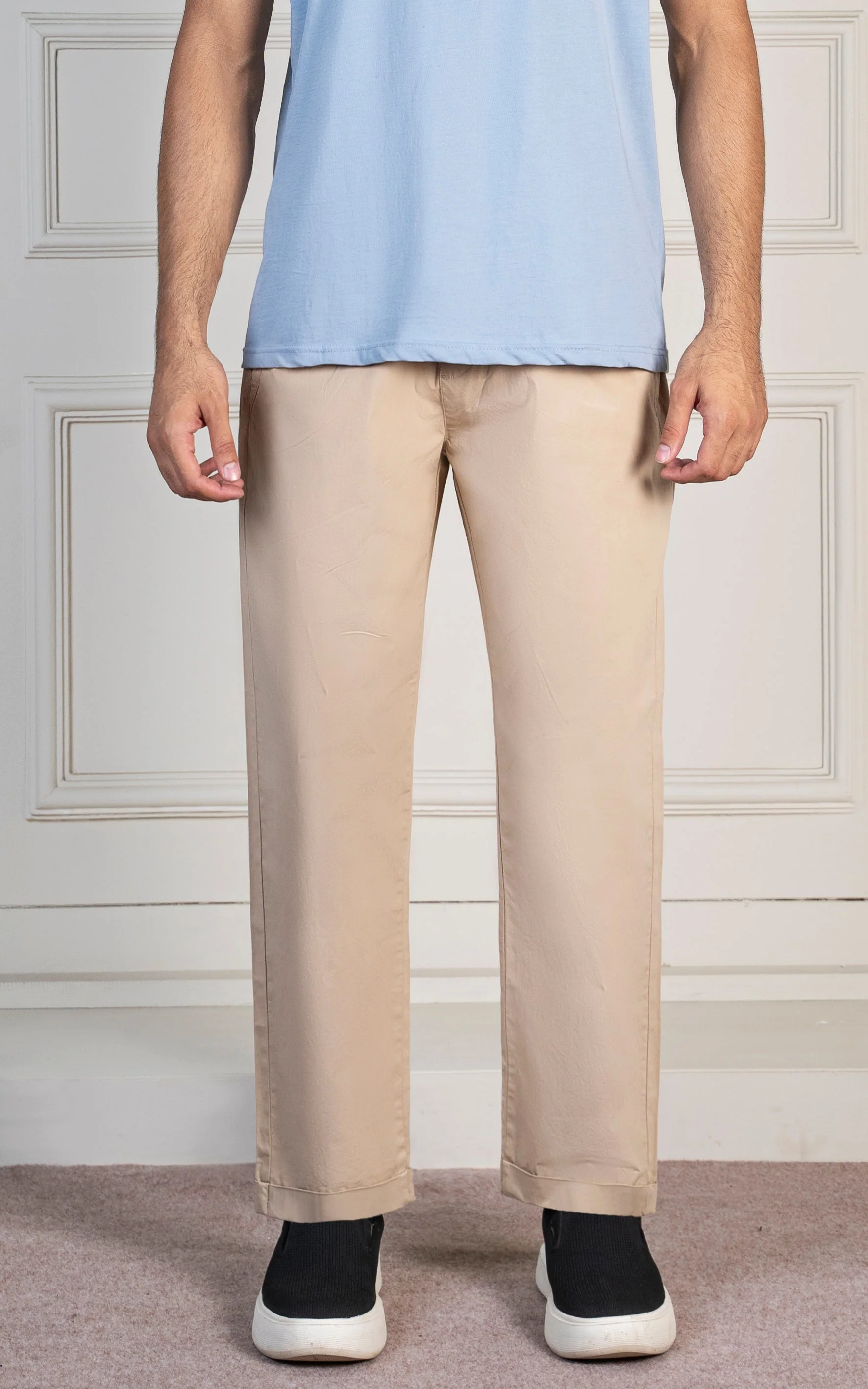 STRAIGHT FIT JOGGER TROUSER BEIGE - Image 7