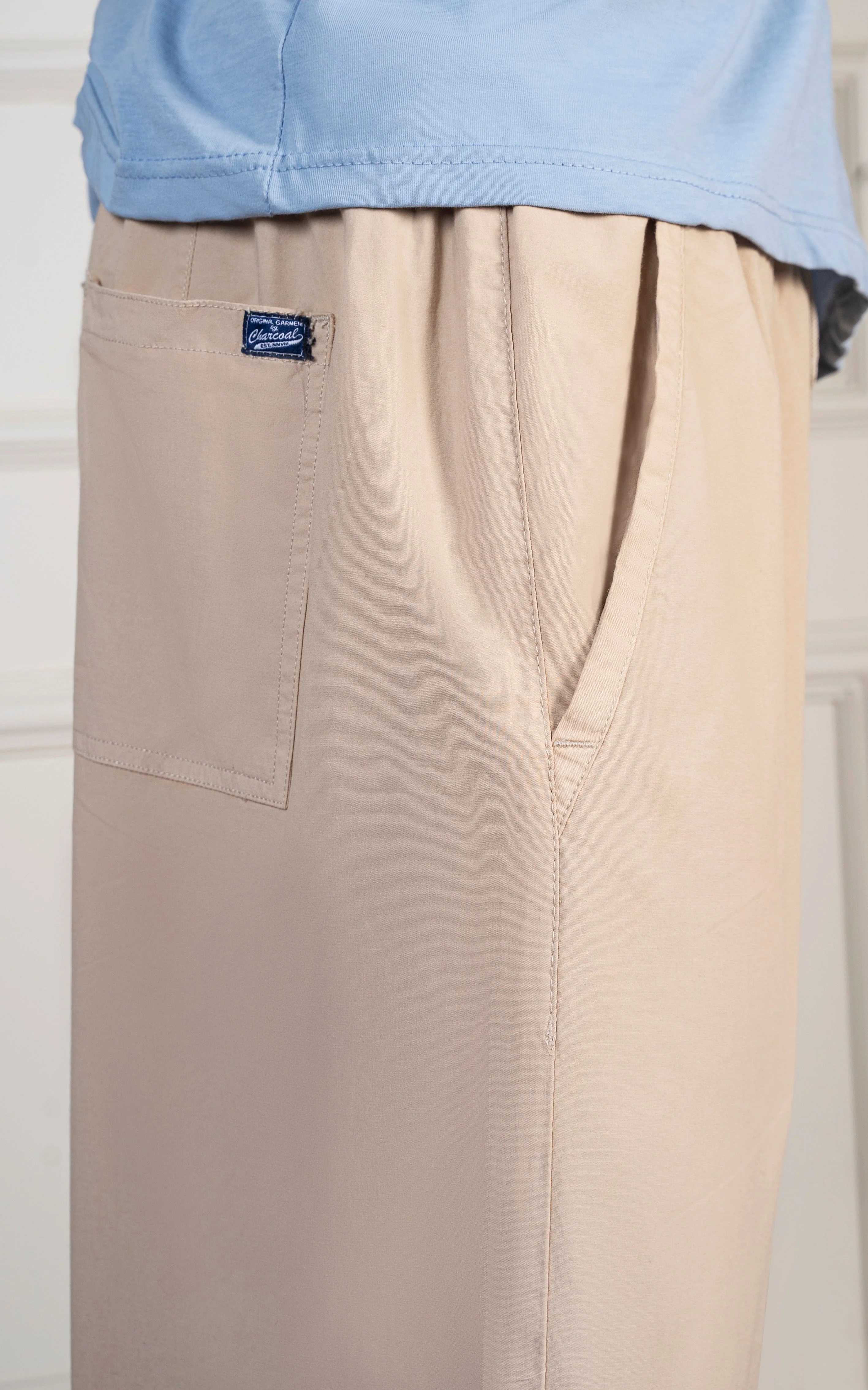 STRAIGHT FIT JOGGER TROUSER BEIGE - Image 8
