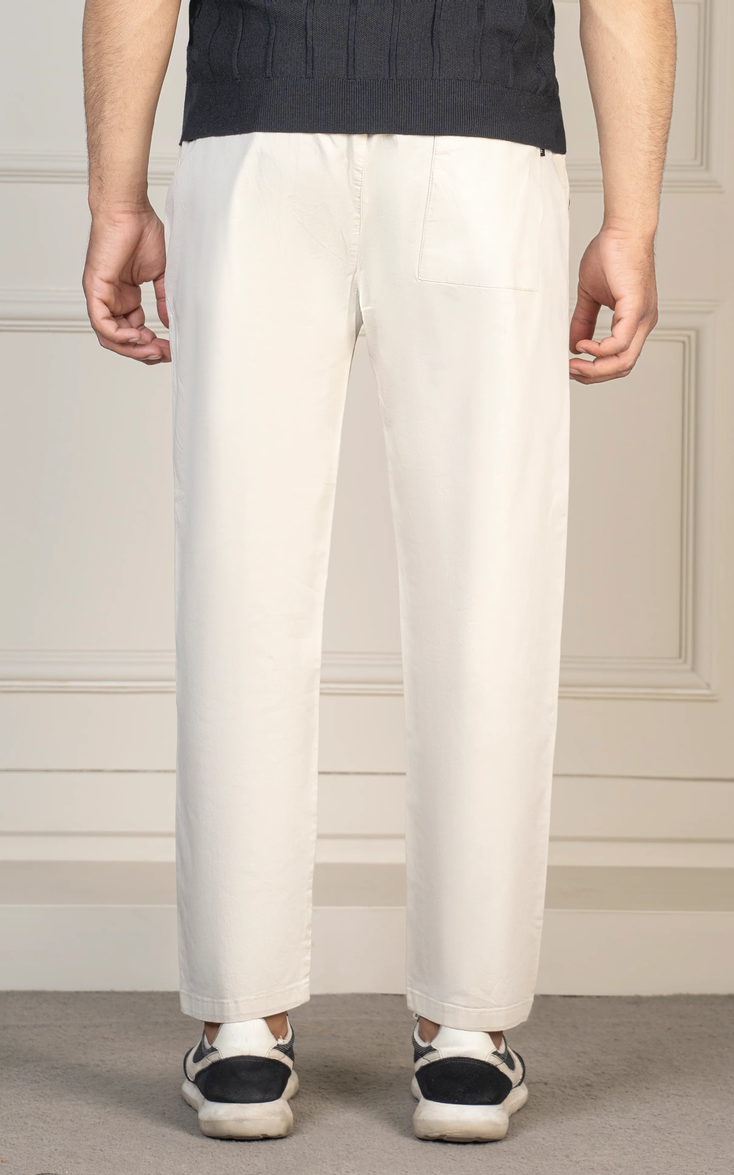 STRAIGHT FIT JOGGER TROUSER BEIGE - Image 4
