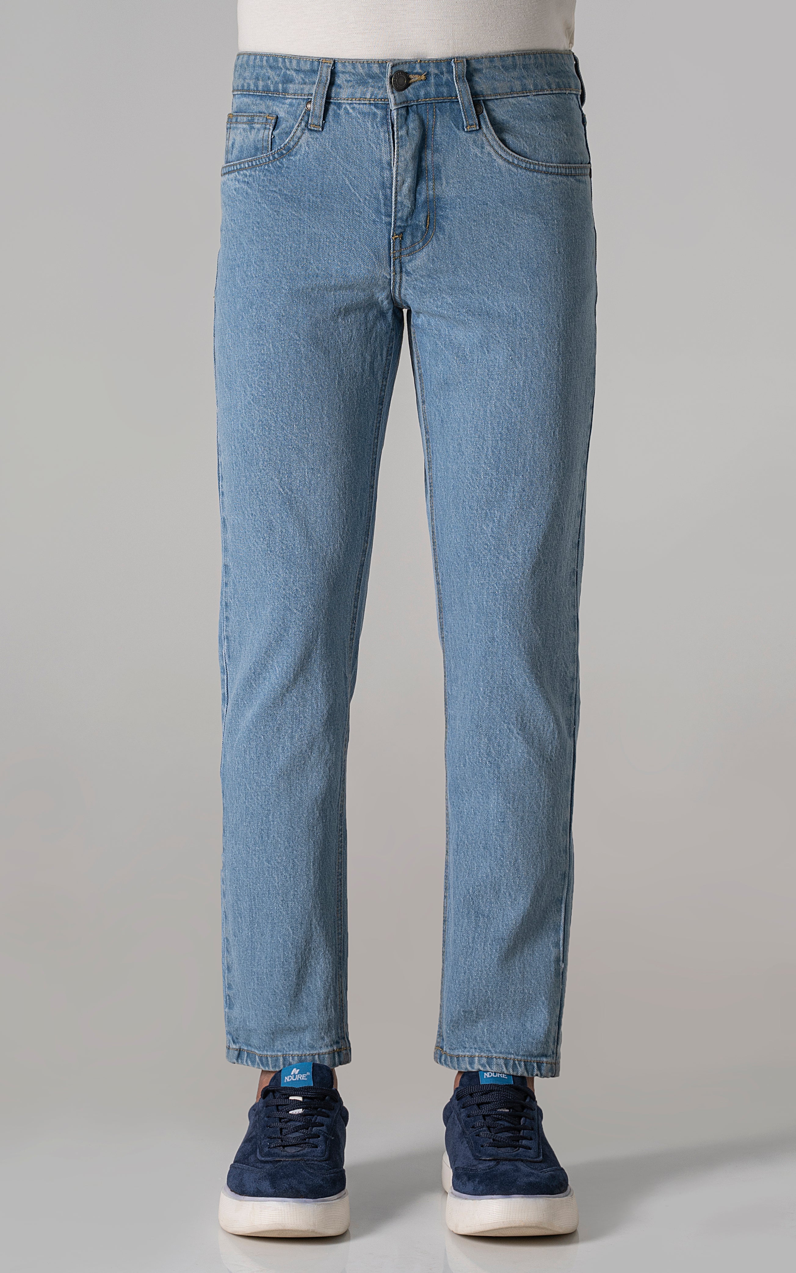STRAIGHT LEG DENIM JEANS LIGHT BLUE - Image 2