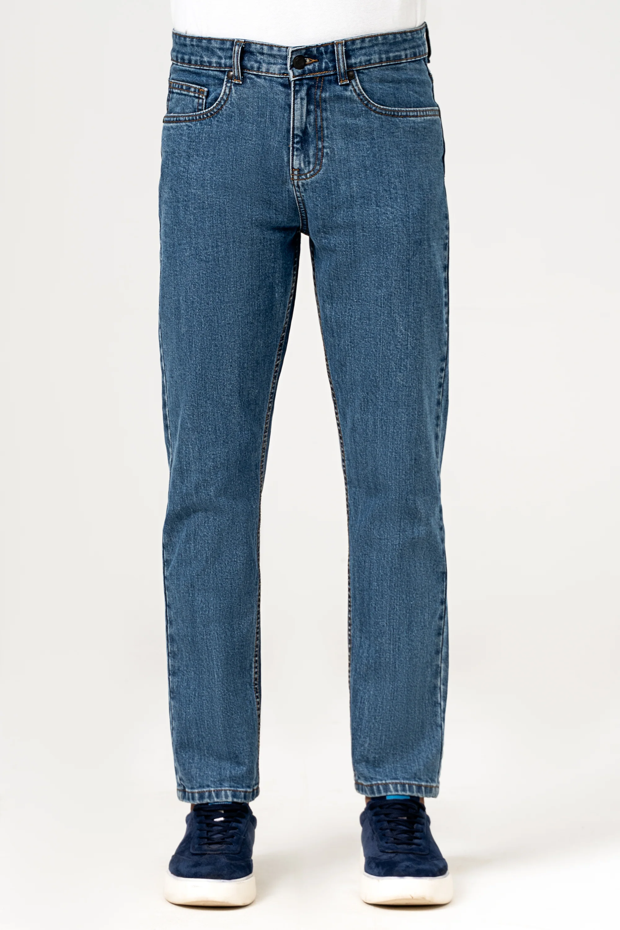 STRAIGHT LEG DENIM JEANS LIGHT BLUE - Image 2