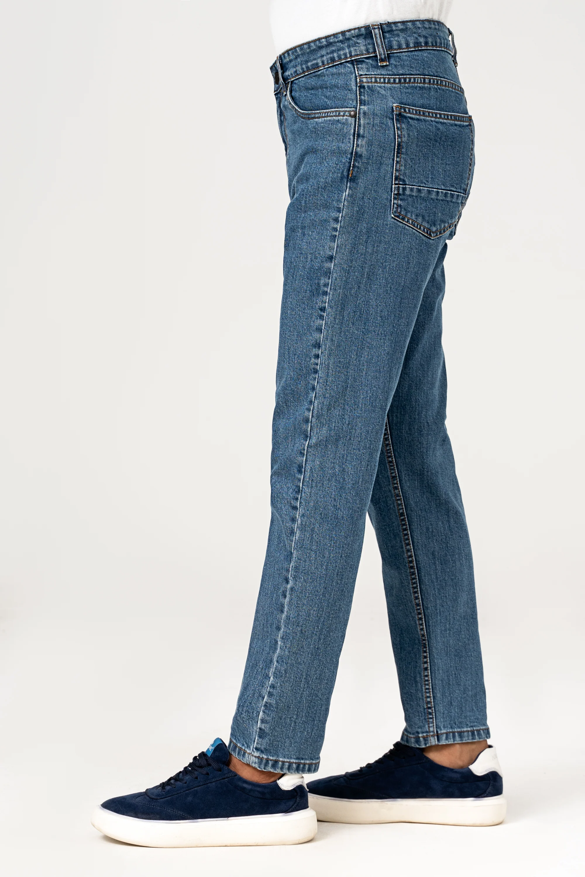 STRAIGHT LEG DENIM JEANS LIGHT BLUE - Image 3