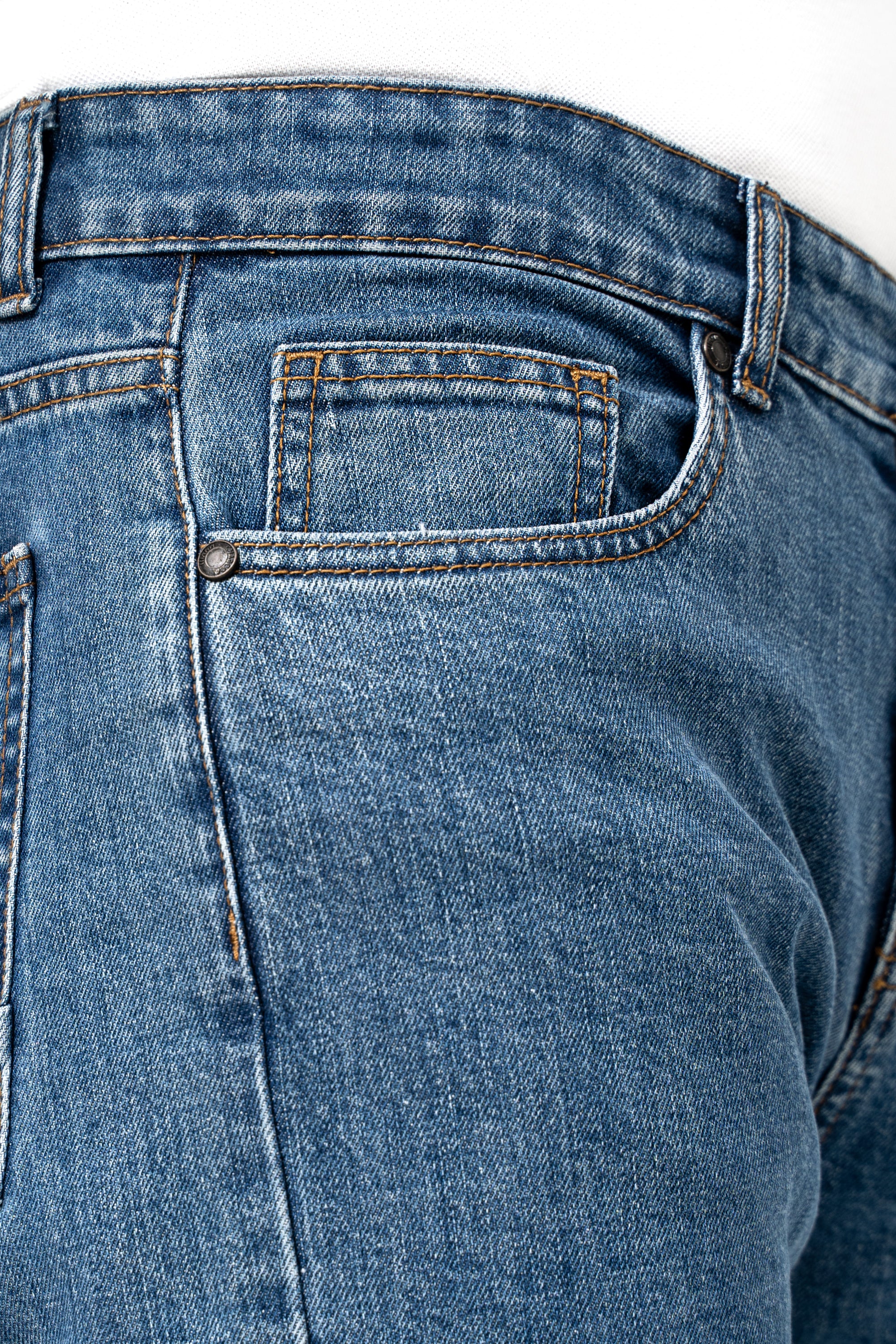 STRAIGHT LEG DENIM JEANS LIGHT BLUE - Image 5