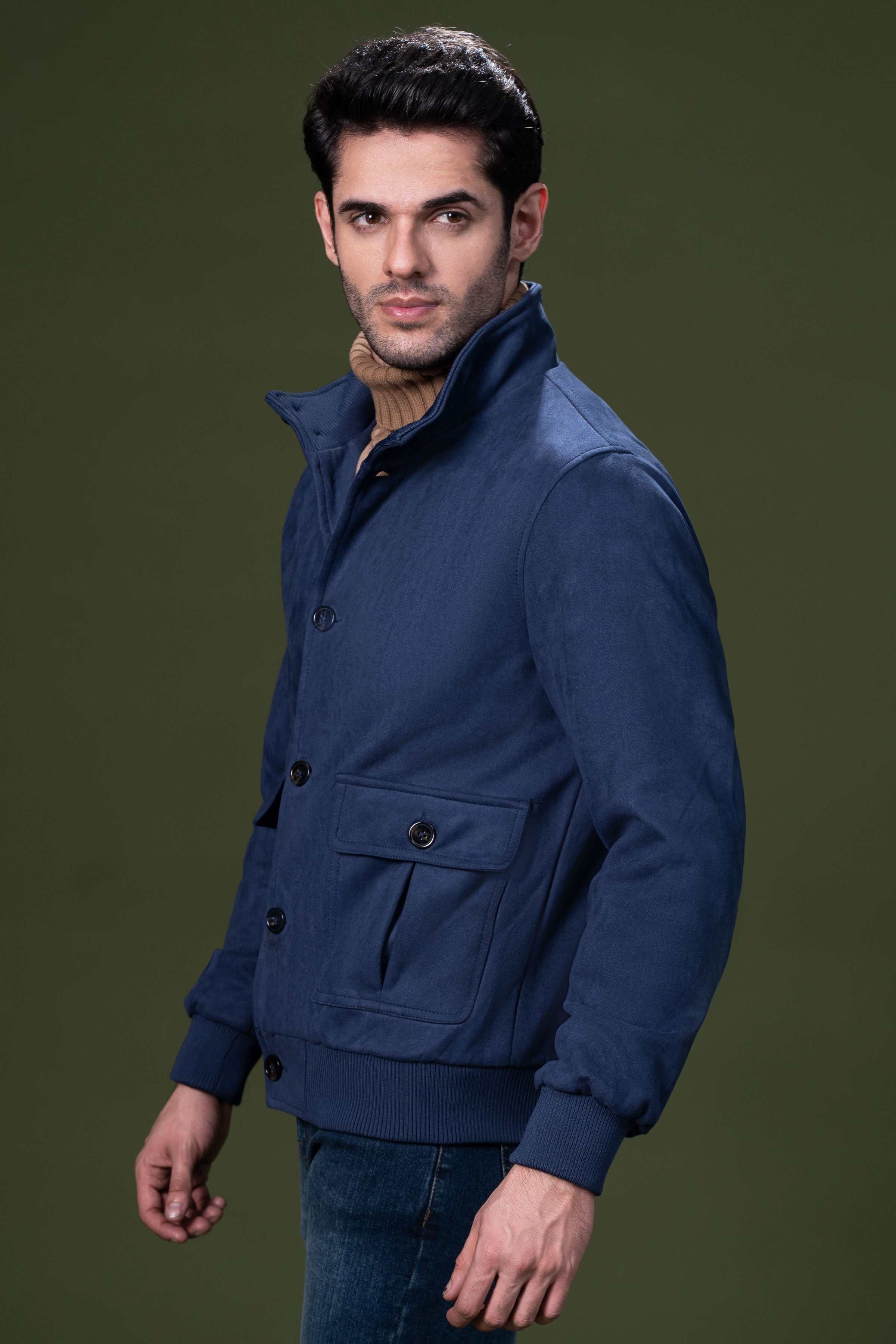 SUEDE JACKET NAVY - Image 2