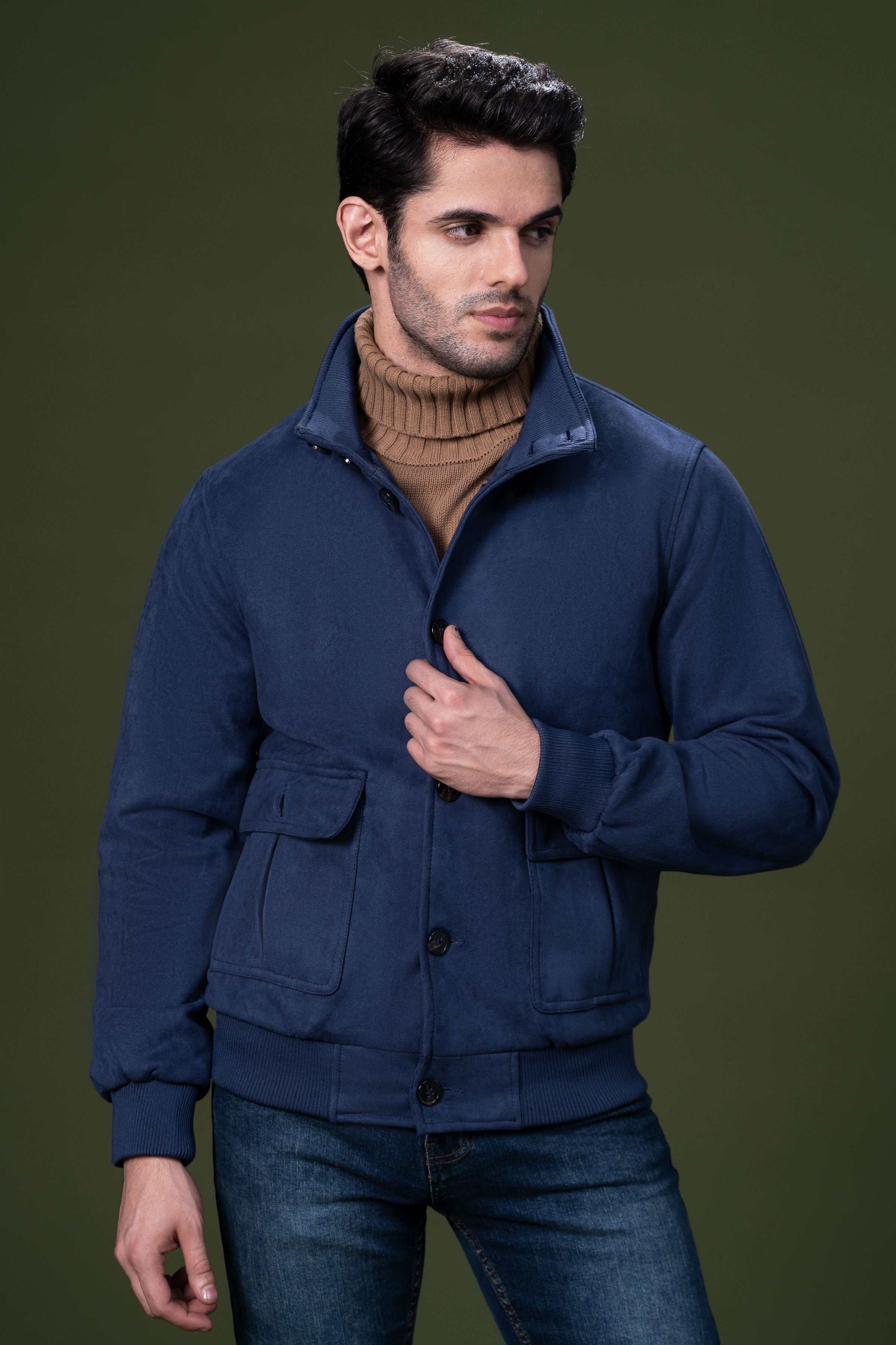 SUEDE JACKET NAVY - Image 4