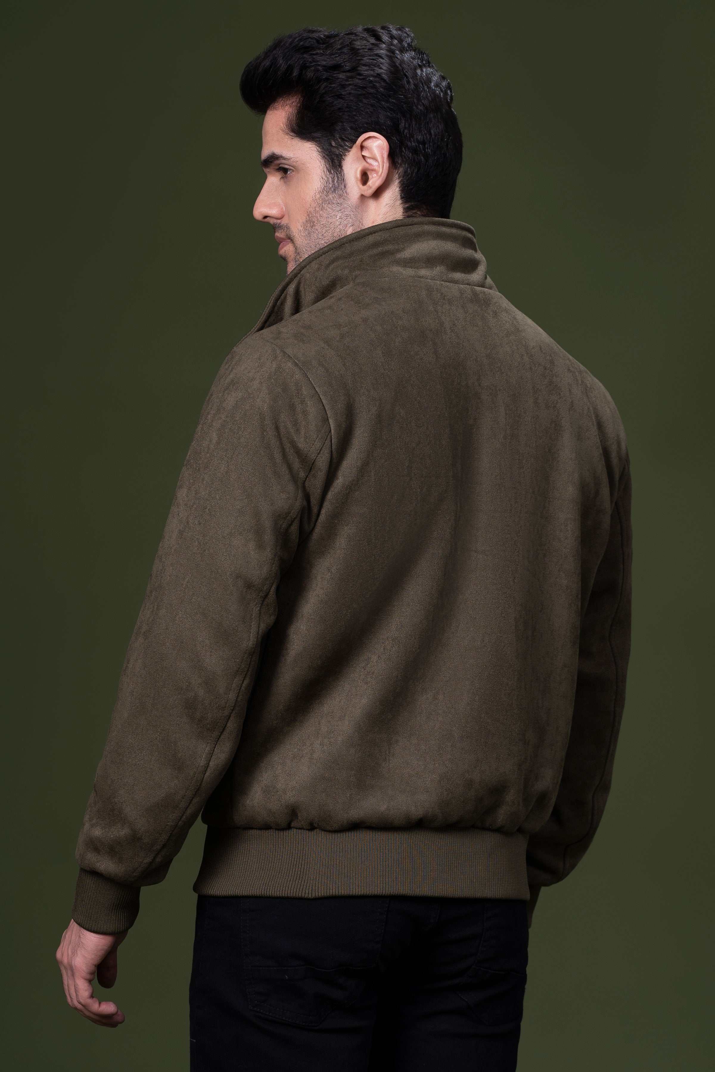 SUEDE JACKET OLIVE - Image 4