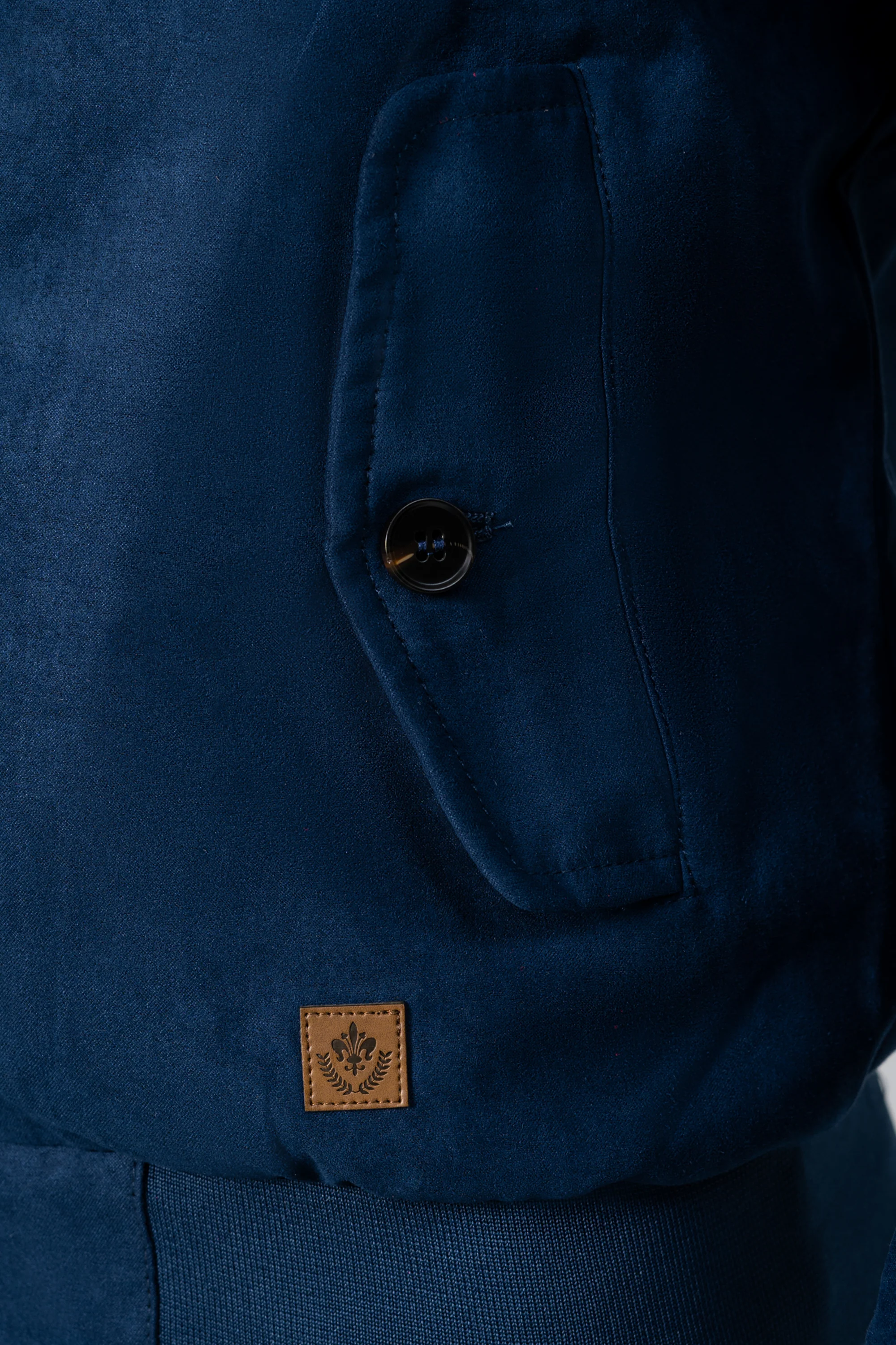 SUEDE ZIP FRONT JACKET BLUE - Image 5