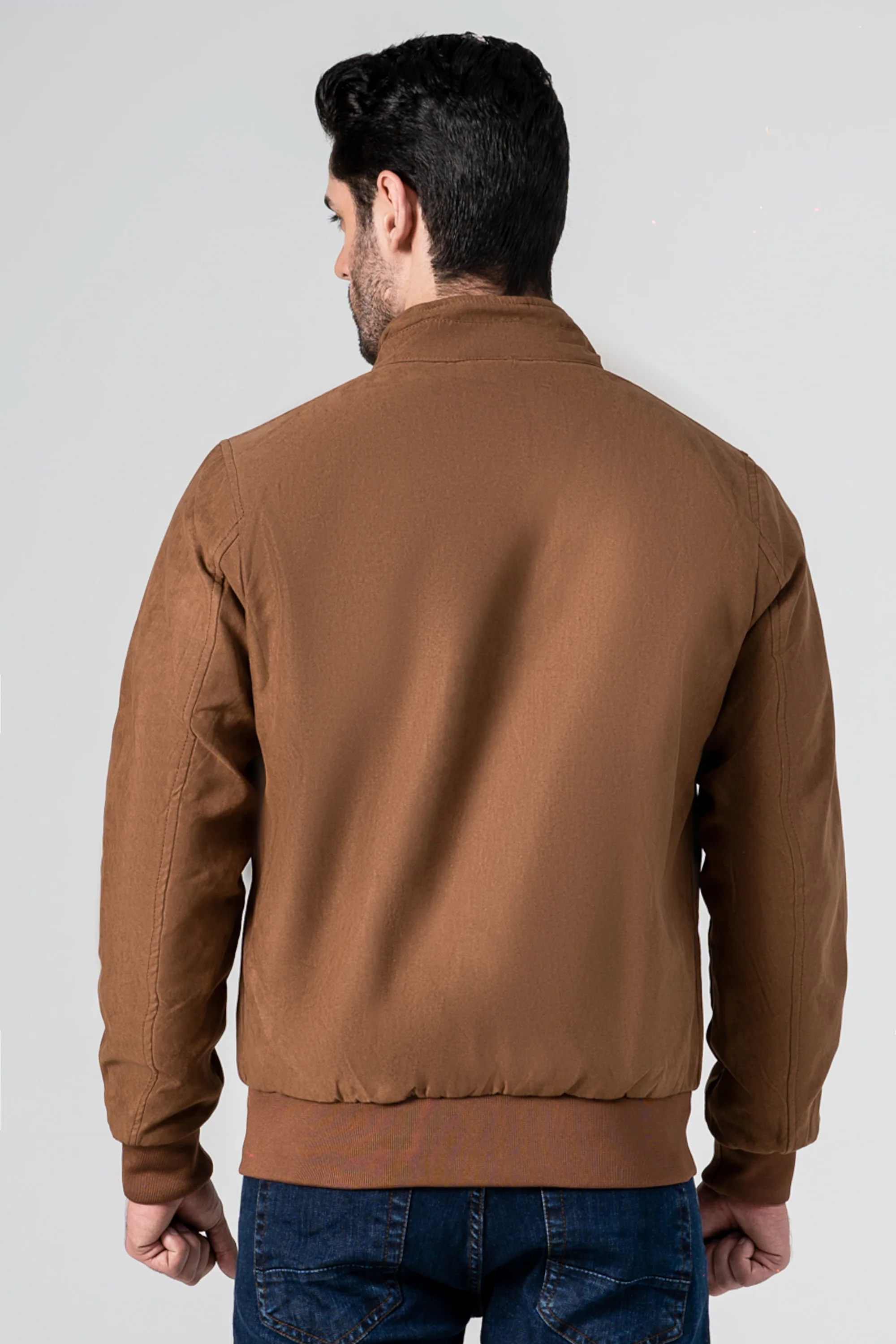 SUEDE ZIP FRONT JACKET BROWN - Image 4