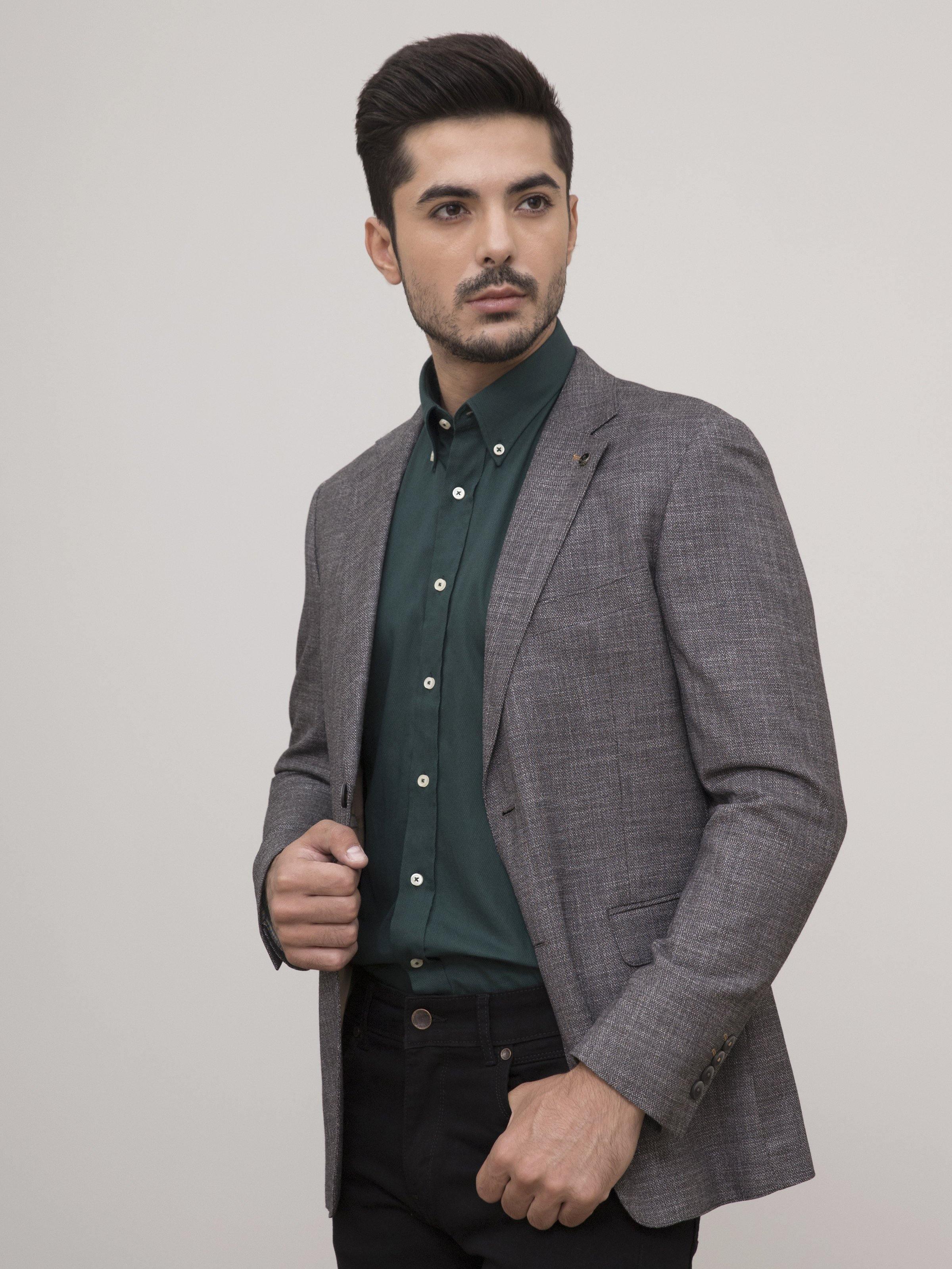 SUMMER COAT SLIM FIT 2 BUTTON DOWN GREY