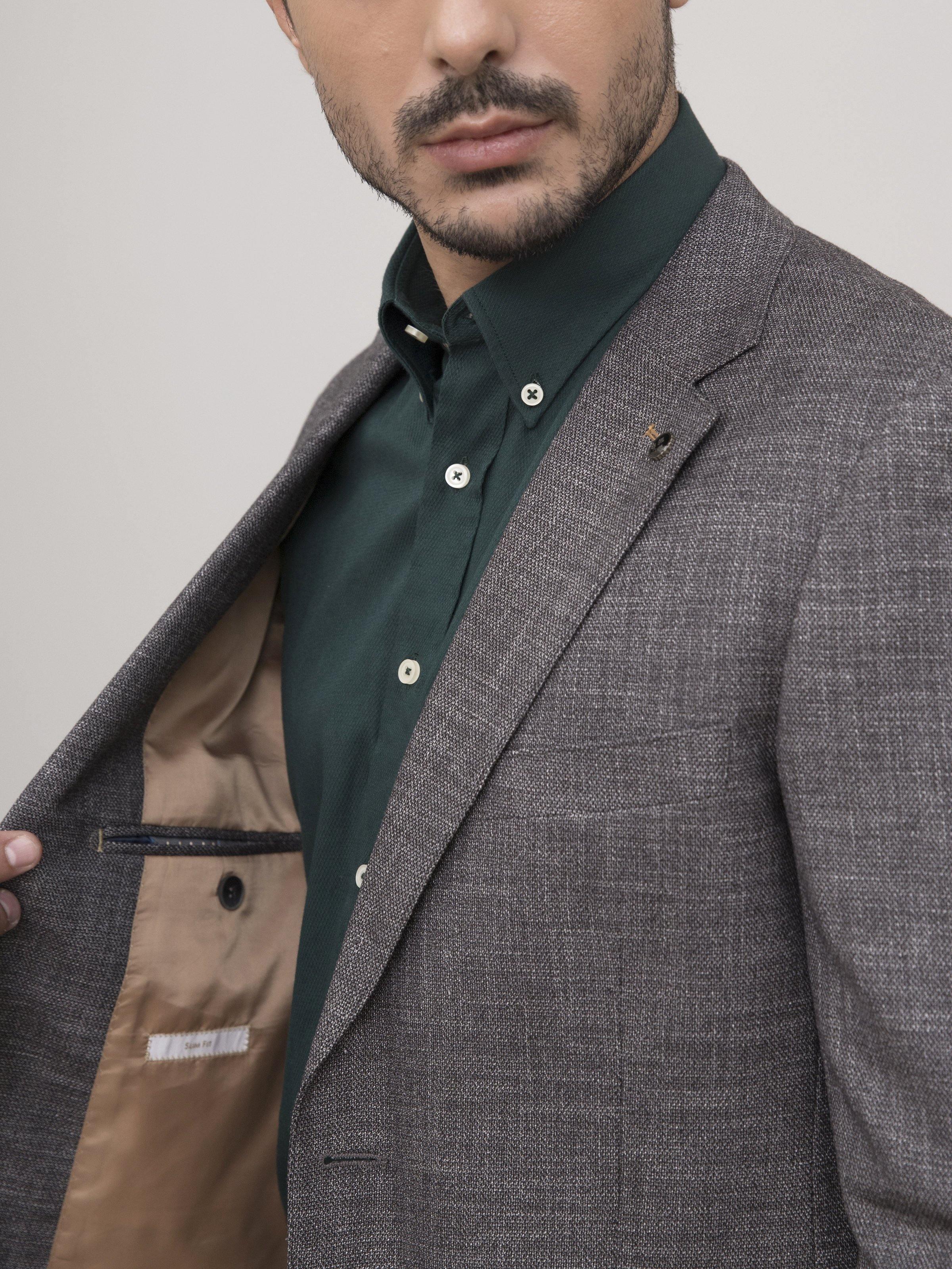 SUMMER COAT SLIM FIT 2 BUTTON DOWN GREY - Image 3