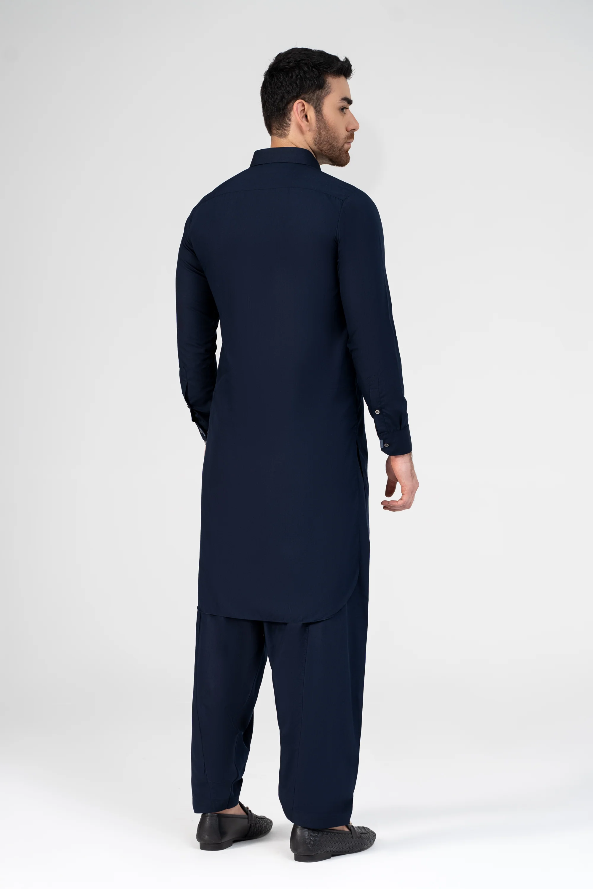 SUPER SOFT BLENDED KAMEEZ SHALWAR NAVY - Image 3