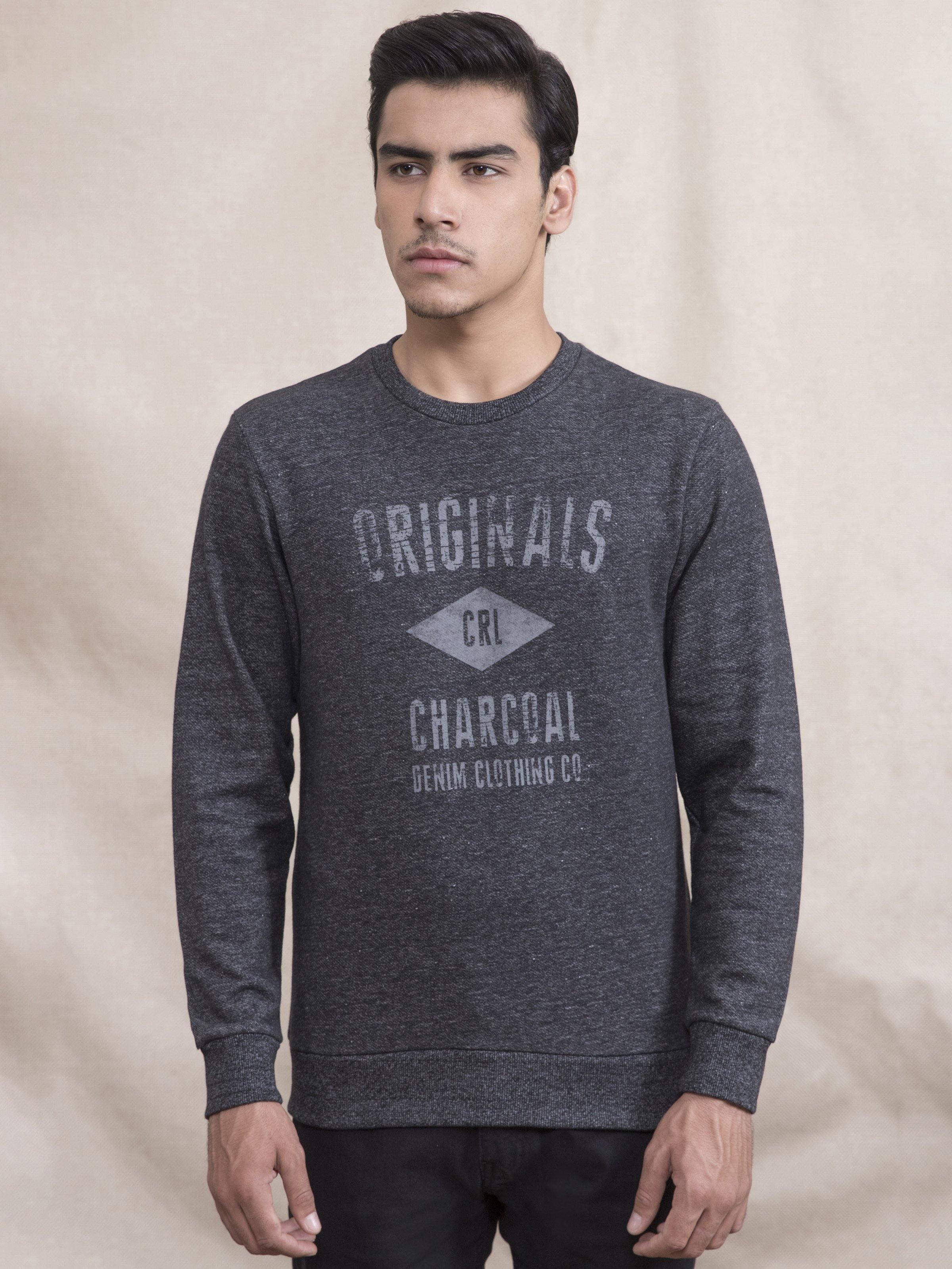 SWEAT SHIRT CHAIN YARN BLACK