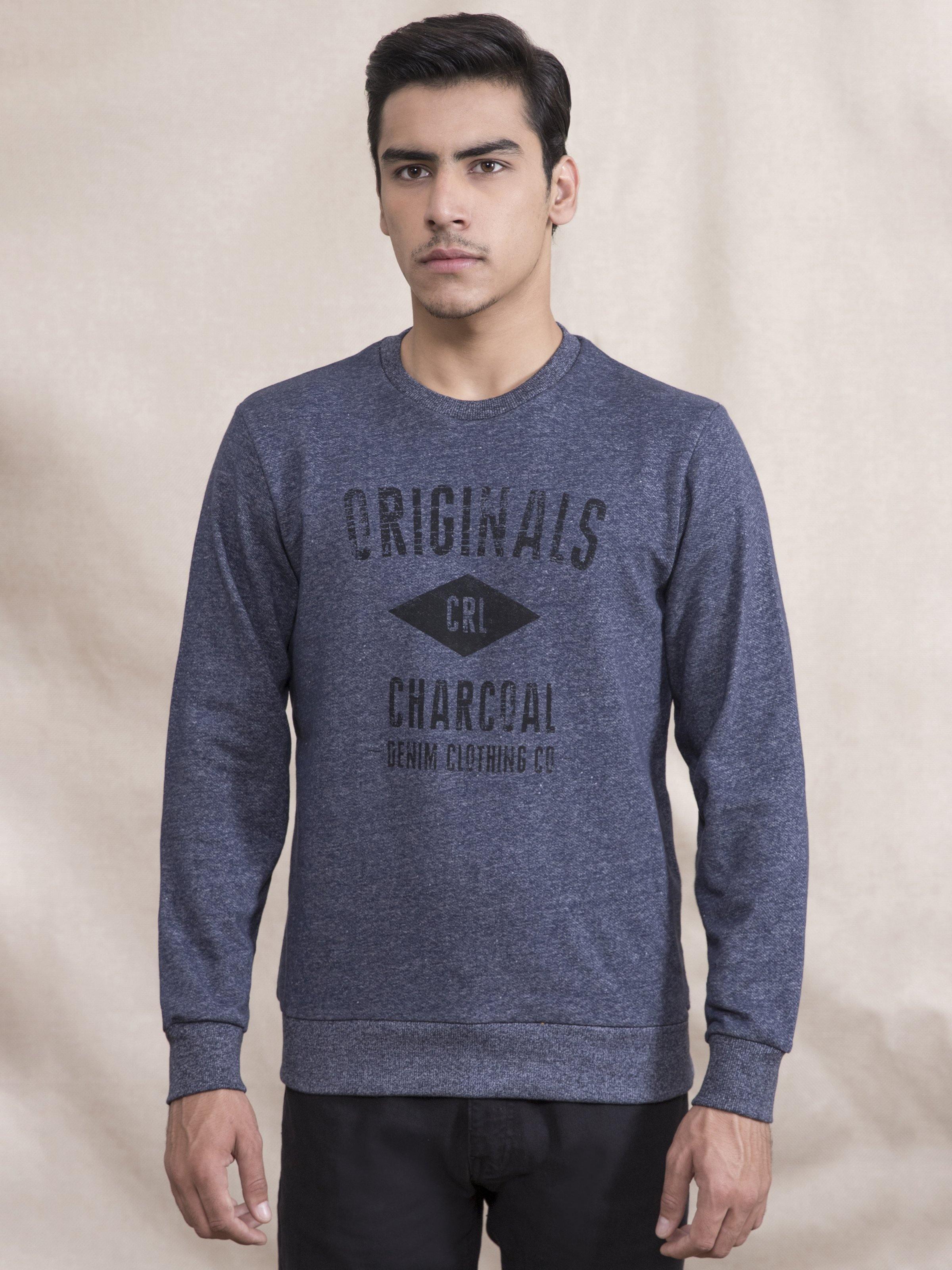 SWEAT SHIRT CHAIN YARN NAVY