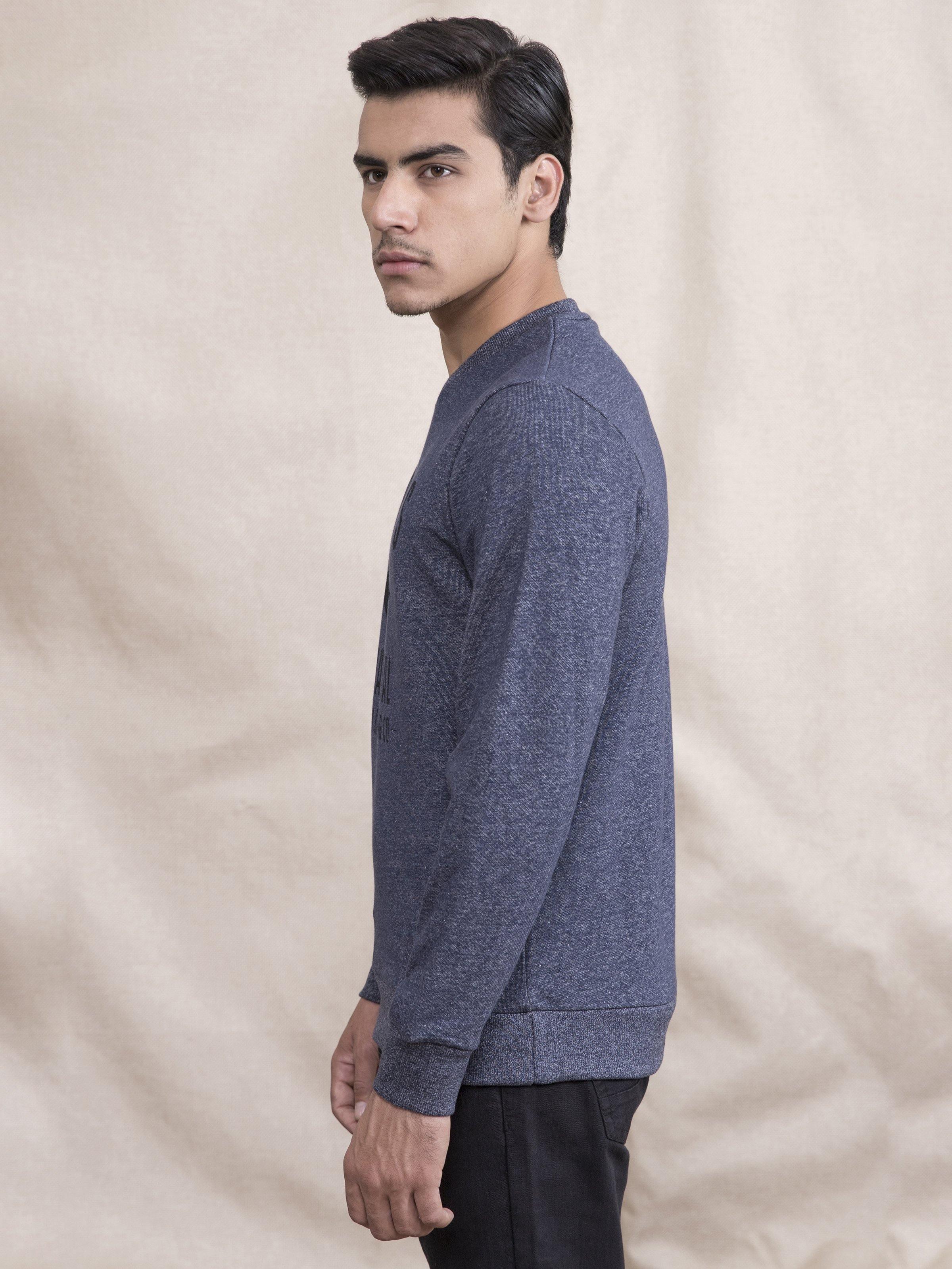 SWEAT SHIRT CHAIN YARN NAVY - Image 4