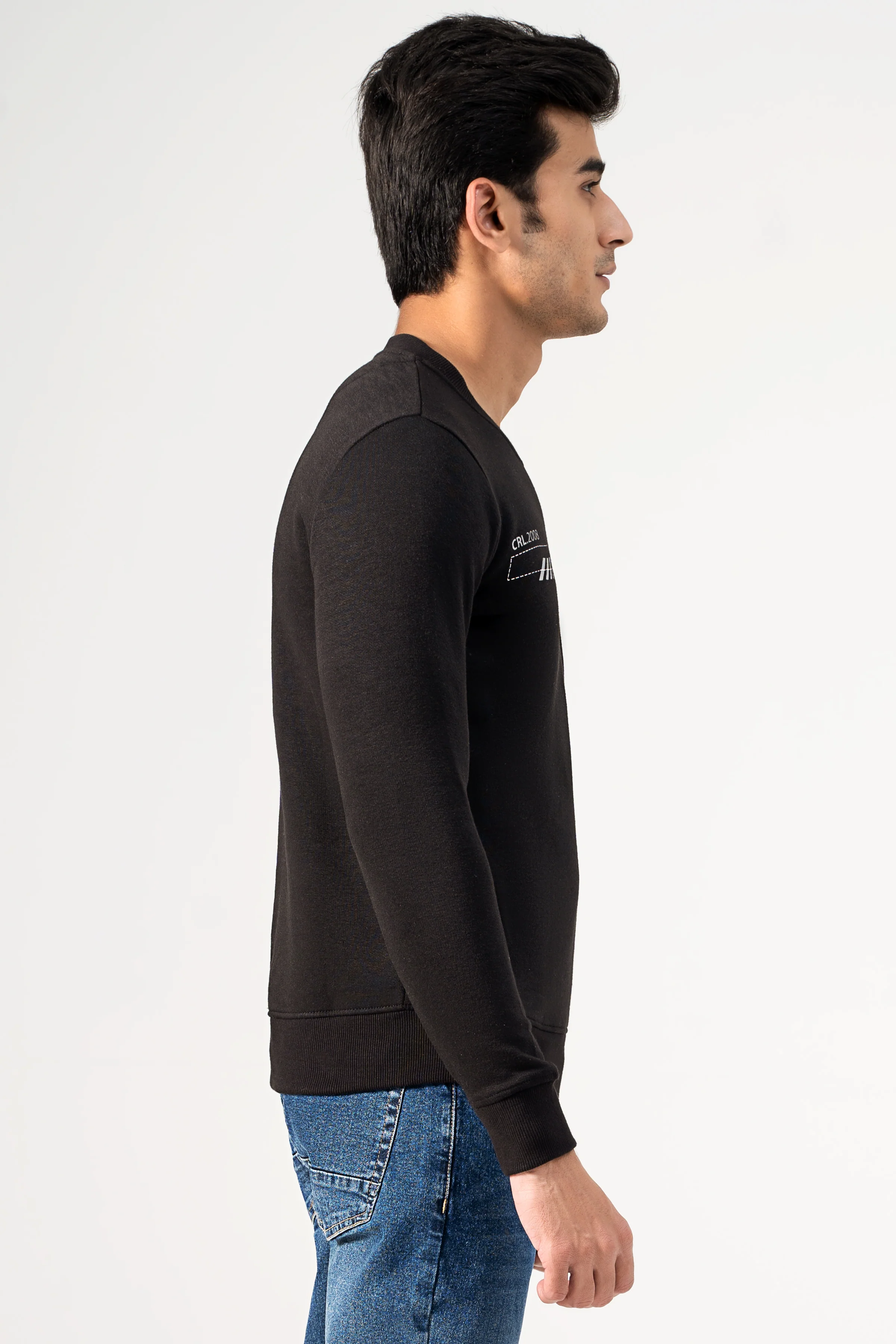 SWEAT SHIRT CREW NECK BLACK - Image 3